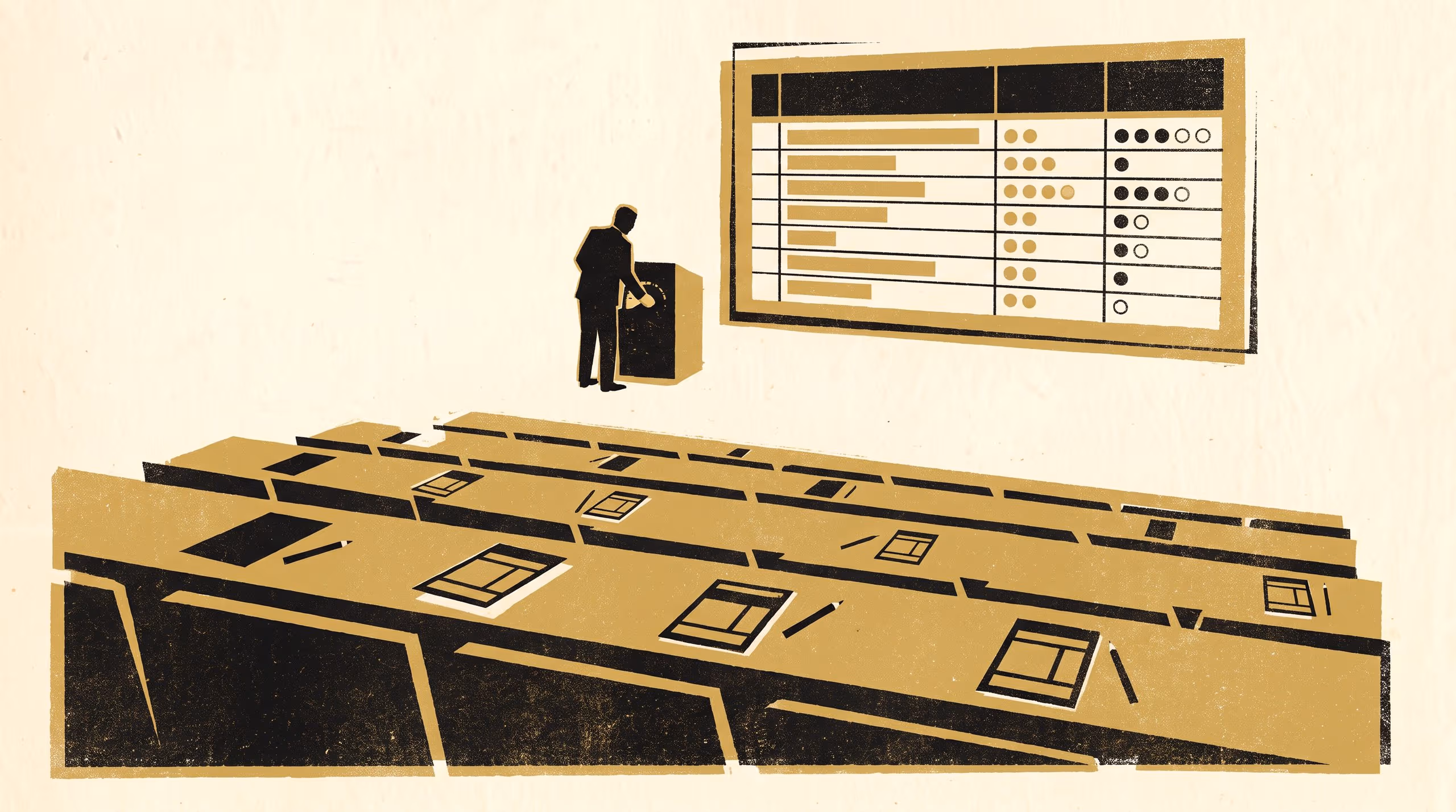 Illustration for Learn To See It Before It's Final: A recruitment campaign for the Master of Priority Studies, staged around a pub trivia night's leaderboard that updates before the last scoresheet is counted