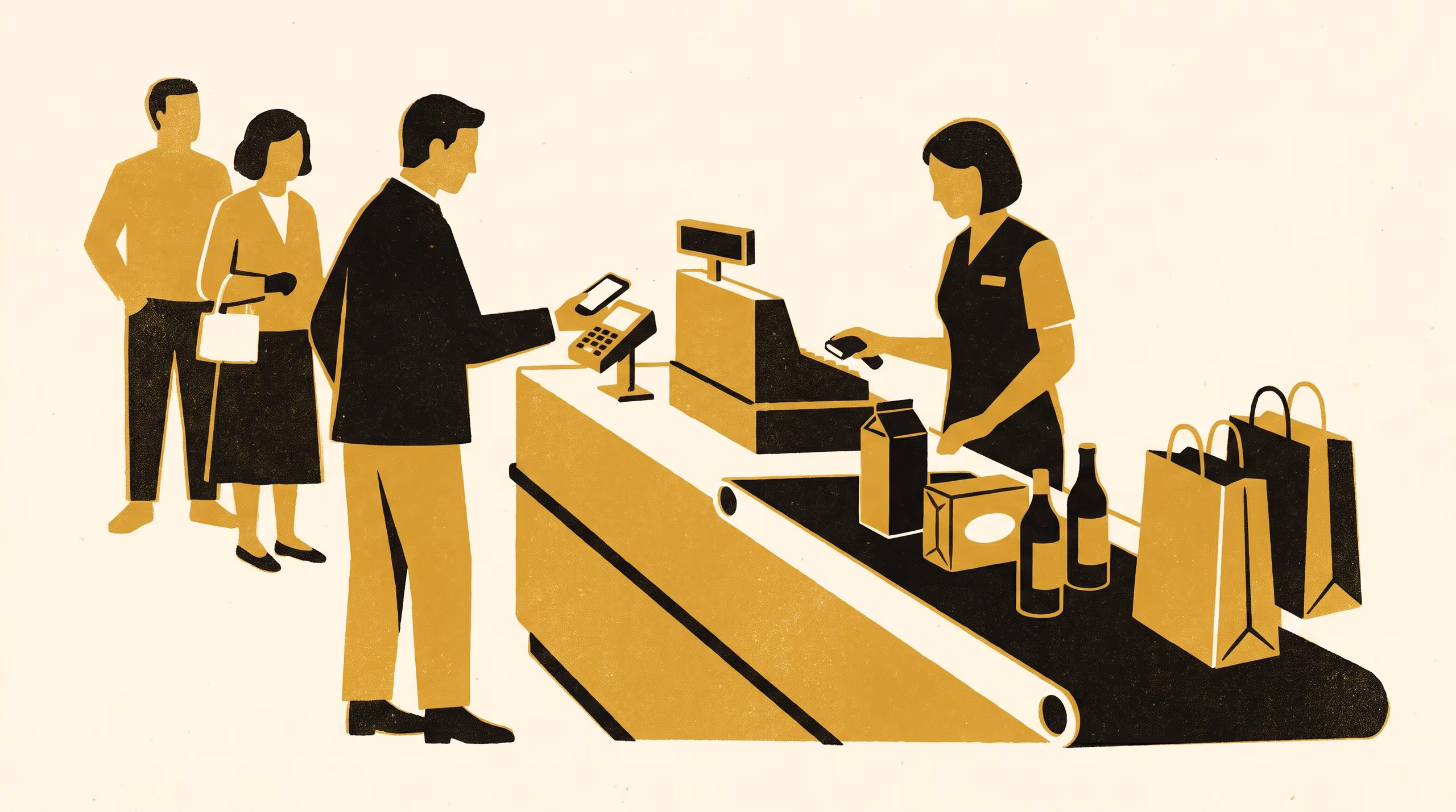 Illustration for PRIOR.: A ranking-brag campaign for the School of Emergent Priorities, built around a supermarket loyalty tier's undefined spend cutoff and the University's own commitment-tracking instrument