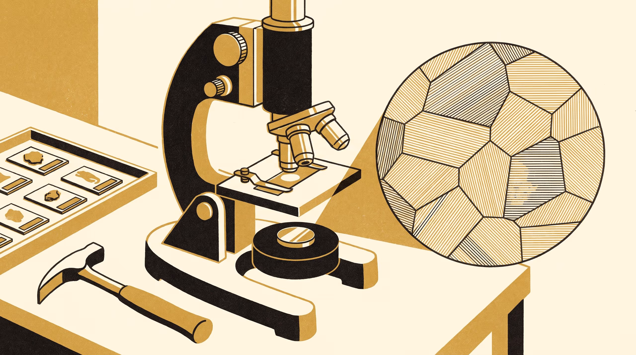 Illustration for Study What Strength Is Made Of: A come-and-study campaign for the School of Underlying Conditions, inviting students to read a titanium alloy one grain at a time
