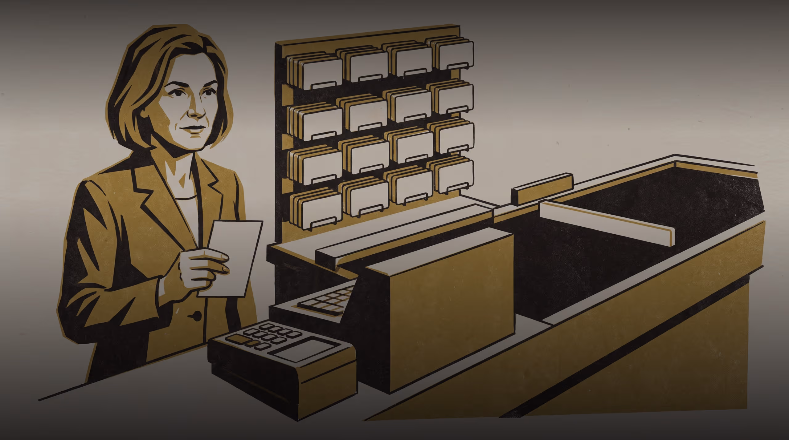 Illustration for Does the Conversation Ever Move the Number?: A featured-researcher marketing poster for Senior Lecturer Ronja Oyelaran, School of Emergent Priorities, built around a failed retest of an earlier Trajectory Analytics Group finding at a supermarket loyalty desk.