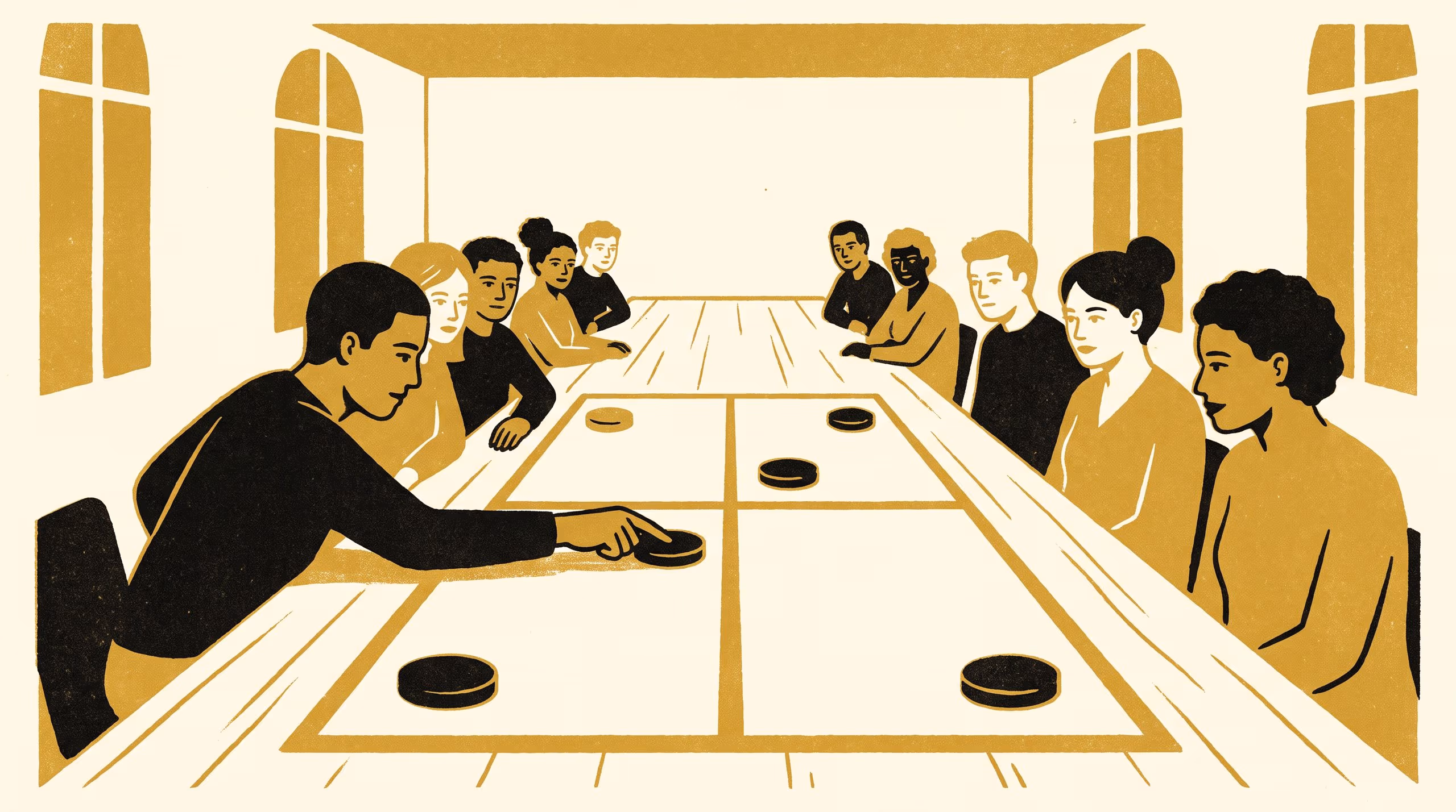 Illustration for Find the Equilibrium Before Anyone Else Does: A prospectus signage campaign for the Master of Priority Studies from the School of Emergent Priorities