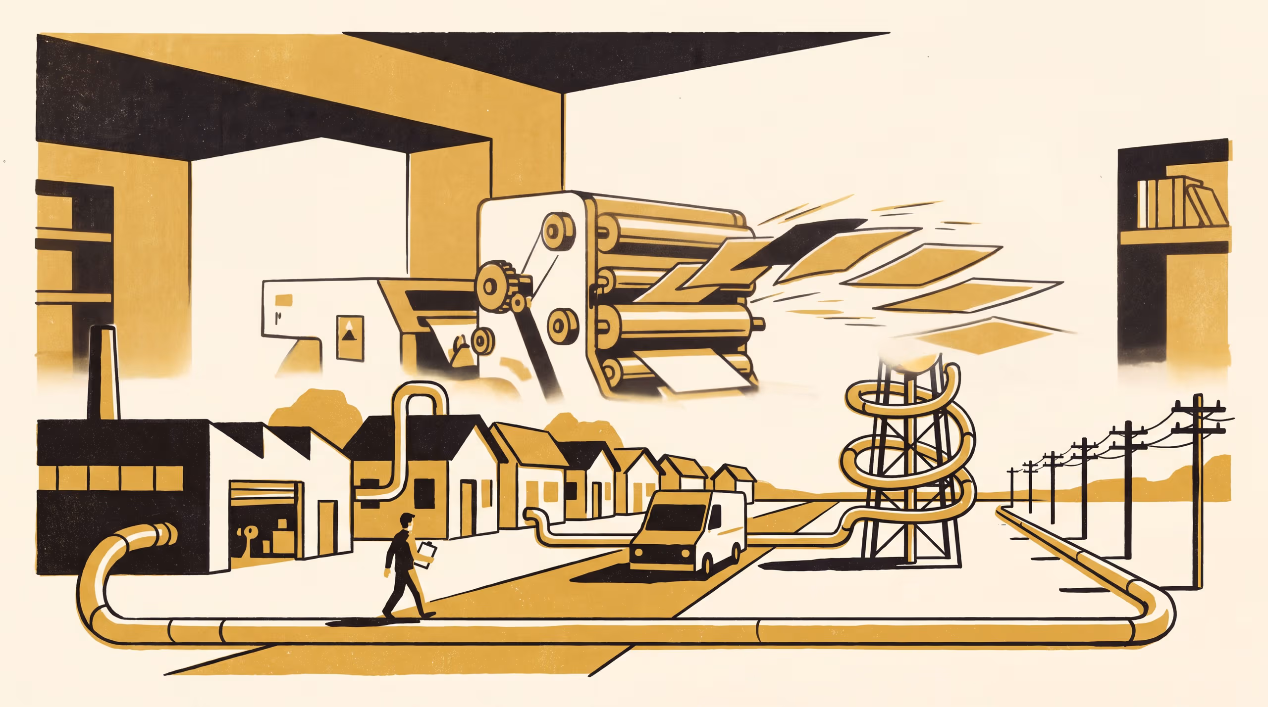 Illustration for Follow the Cost Through the Whole System: A landscape display campaign from the School of Continuous Improvement for the summer intake of the Capability Sprint Deciding Under Measurement.