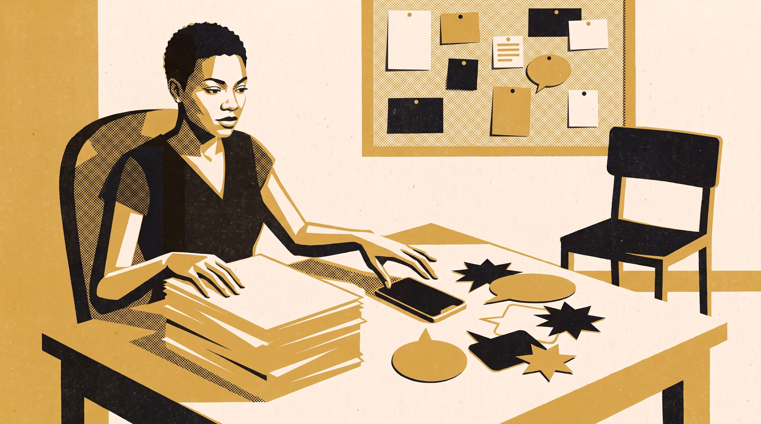 Illustration for Towards a Register for Every Unlogged Tiff: A featured-researcher campaign for the School of Continuous Improvement, built around Dr Solveig Adeyemi's survey of unreported everyday friction and the standing register it makes the case for.