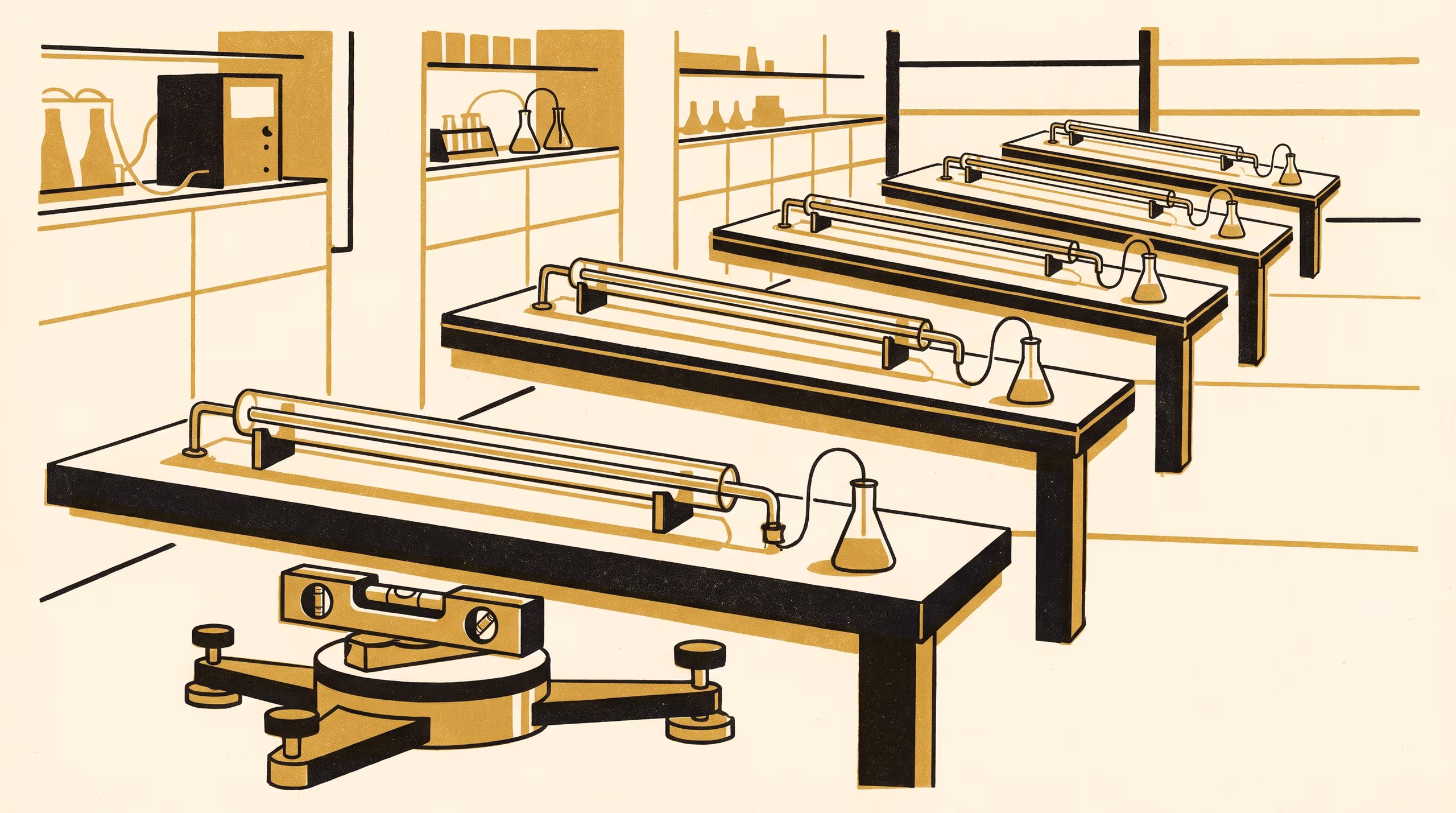 Illustration for Small Channels. Level Benches.: A display campaign from the School of Underlying Conditions for its small-scale flow work, led by a channel that six benches could not agree on.