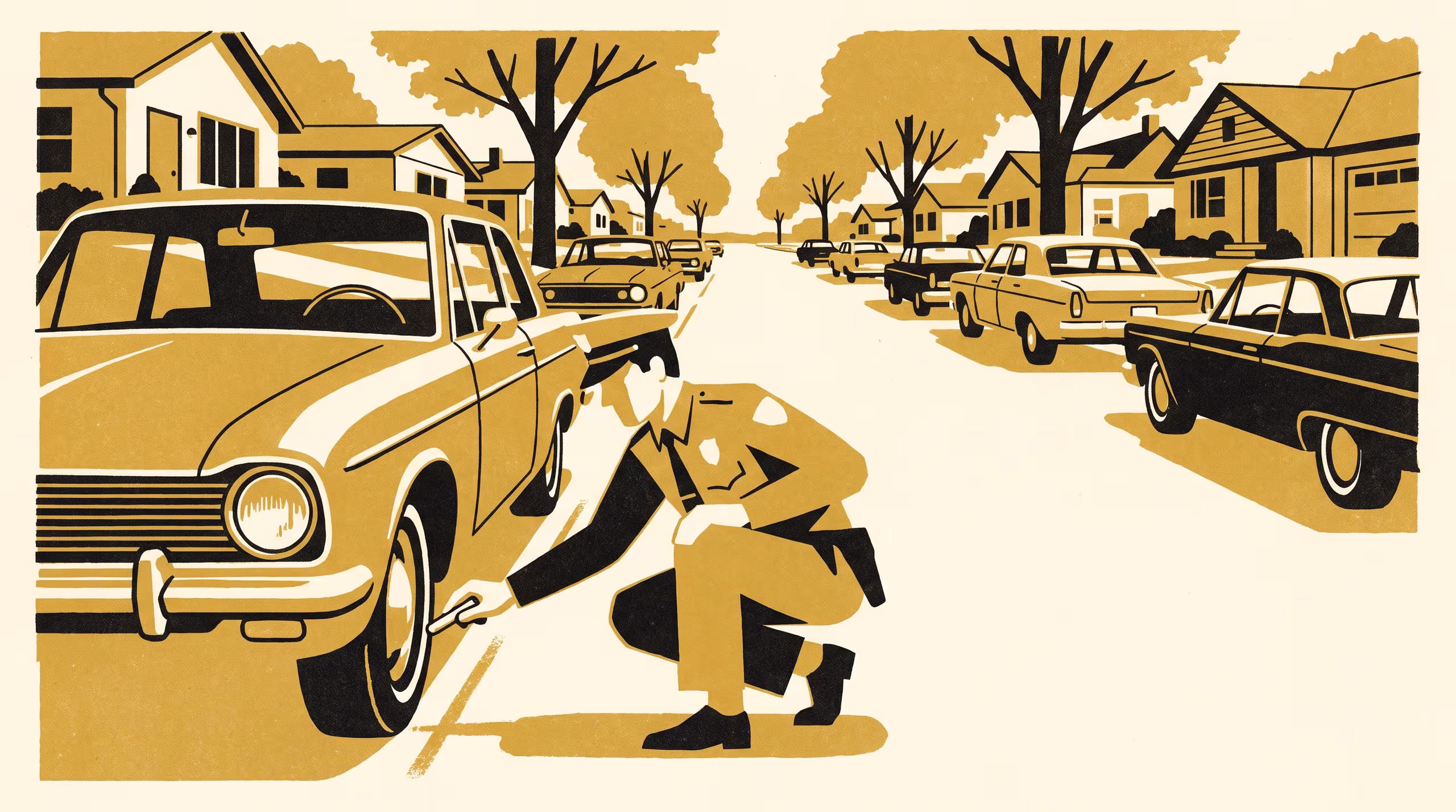 Illustration for Nobody Ever Goes Back to Check: A program-event marketing poster for the School of Emergent Priorities, carrying the Master of Priority Studies onto the portrait signage rotation