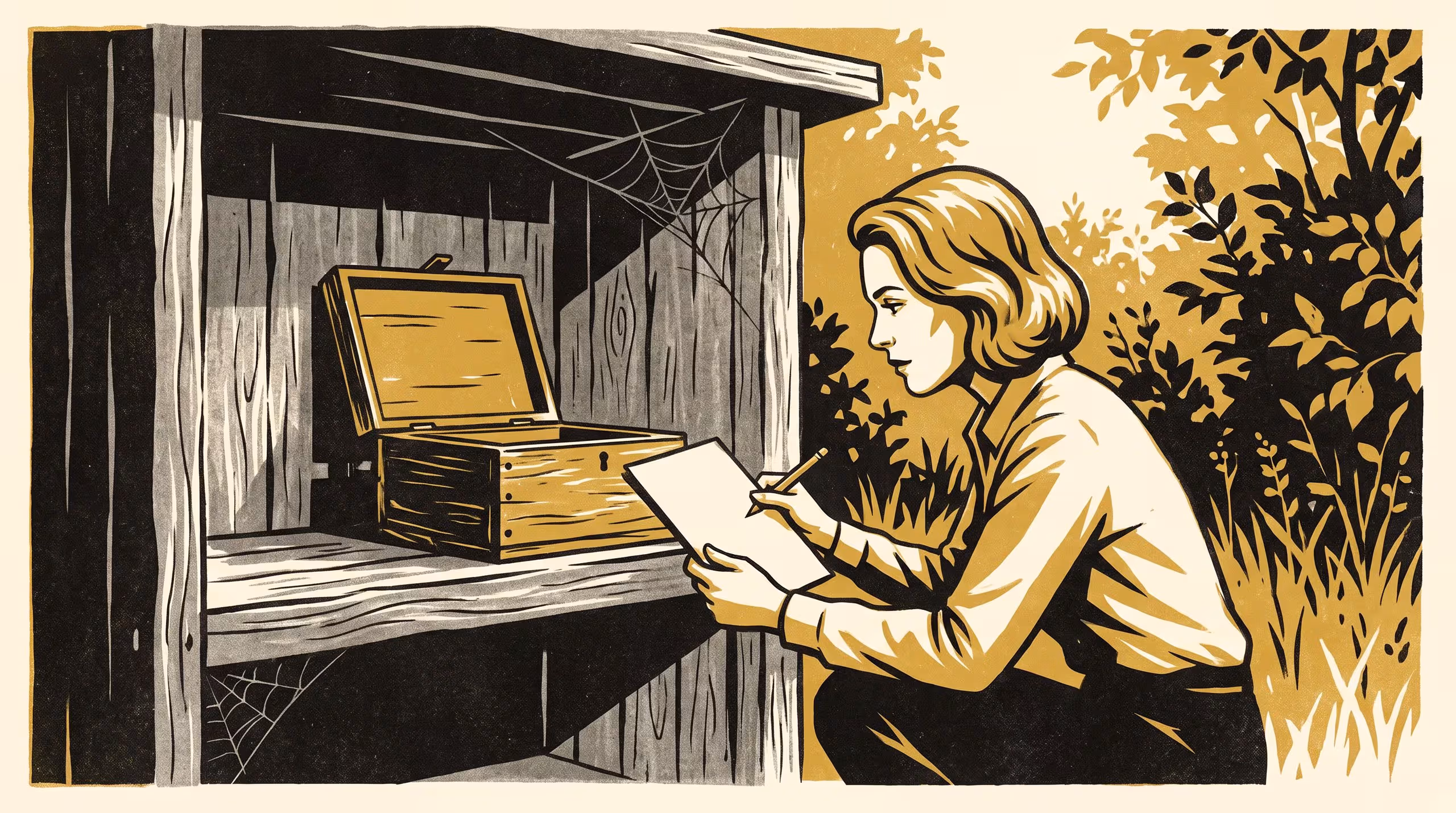 Illustration for Nobody's Checked The Box In Years: A featured-researcher pitch for the School of Continuous Improvement's Living Dashboard, built around a roadside honesty box gone quietly unattended