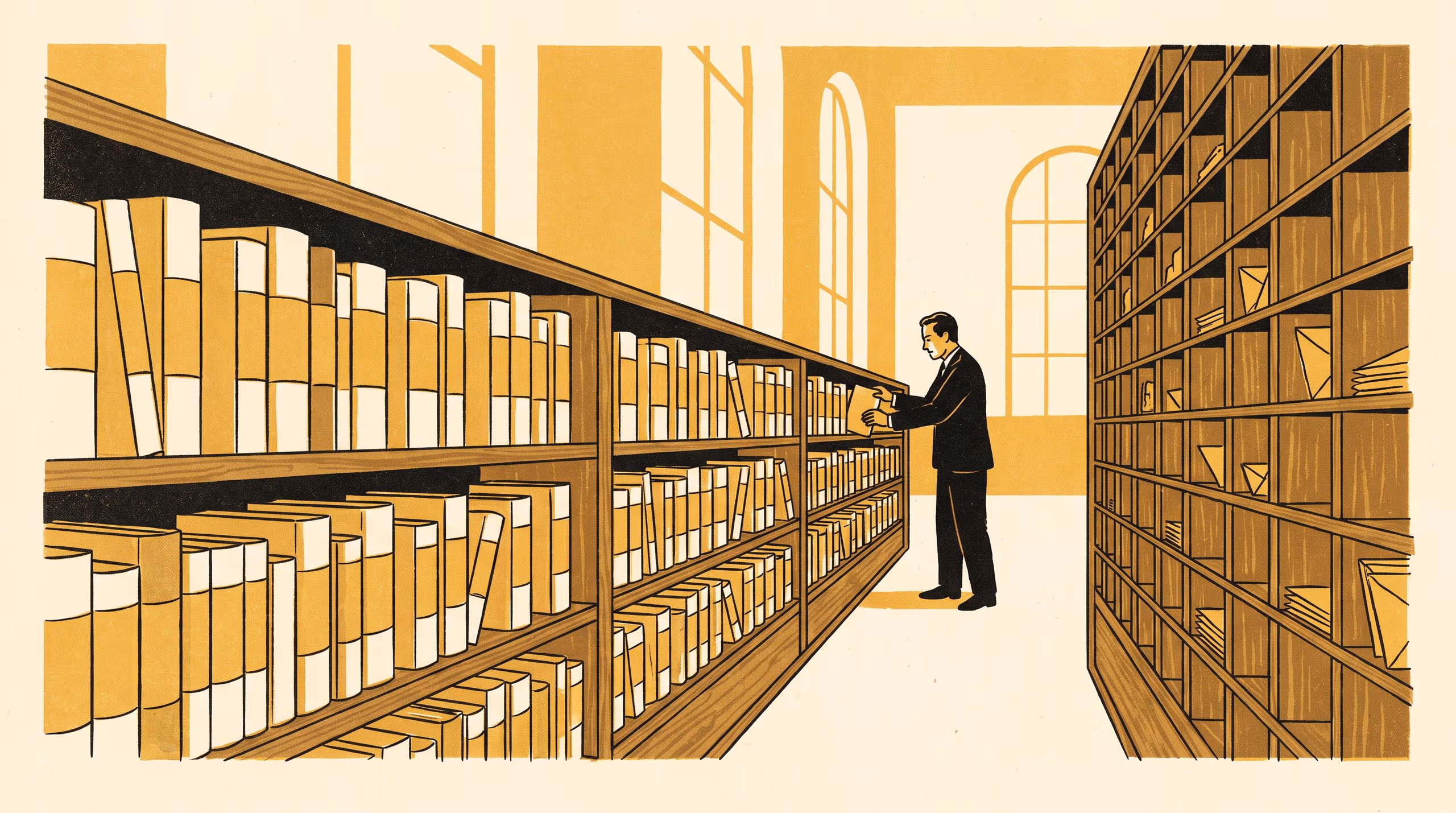 Illustration for Surname Showing, Spine Out: A Five-Level Maturity Model for the Council Library Holds Shelf, and the Level Four the University Holds Its Pigeonholes To