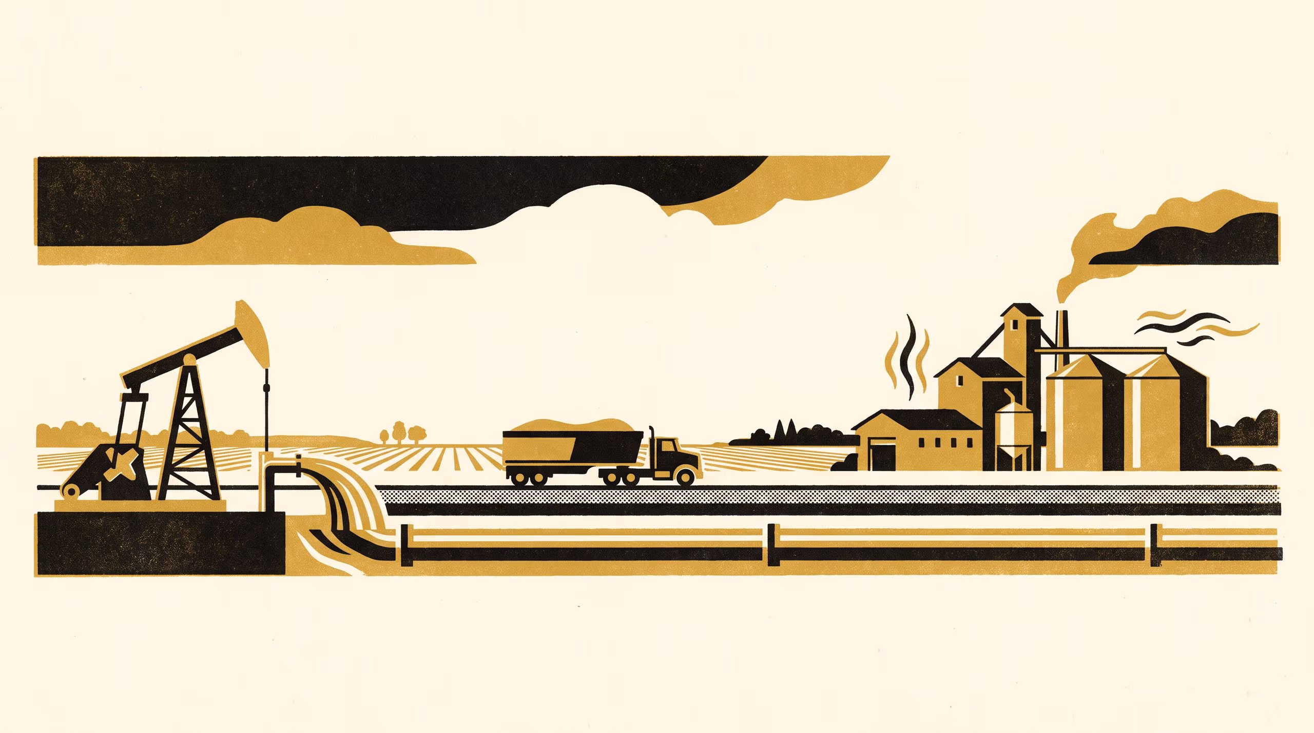 Illustration for Pumped, Hauled and Dried: The energy behind a harvest, and the case for studying it
