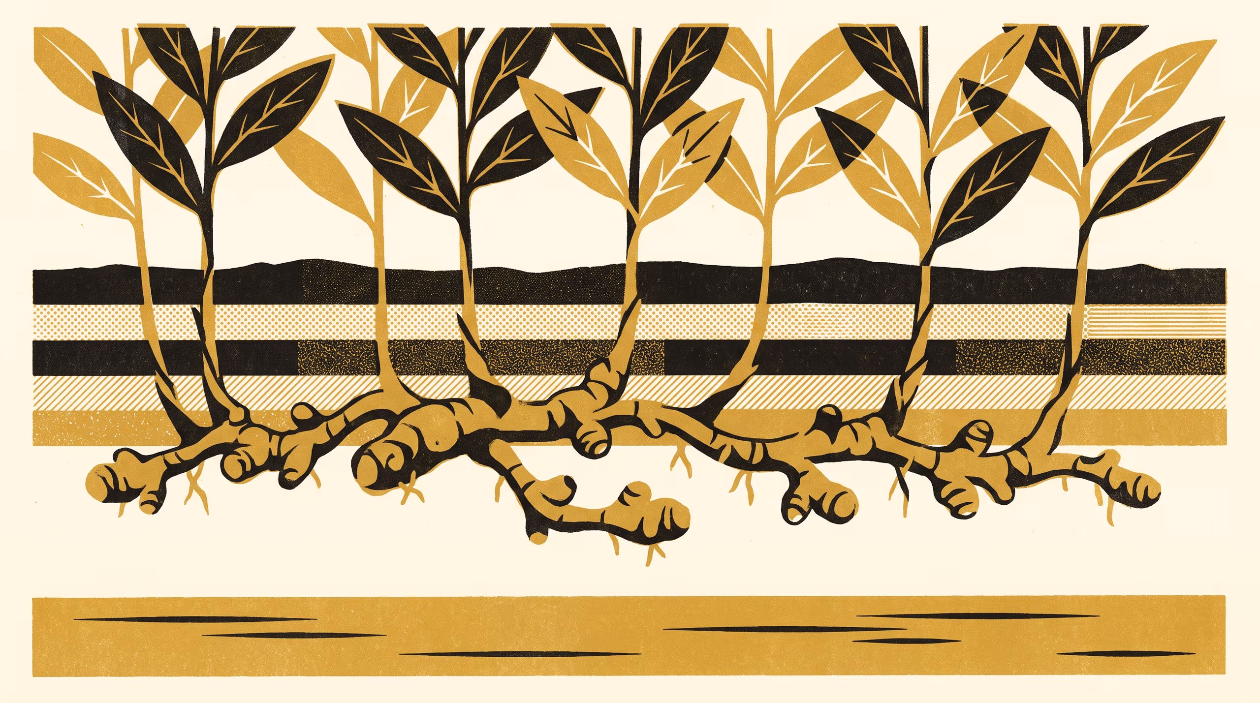 Illustration for Sideways, Just Under the Surface: An invitation to the campus ginger beds