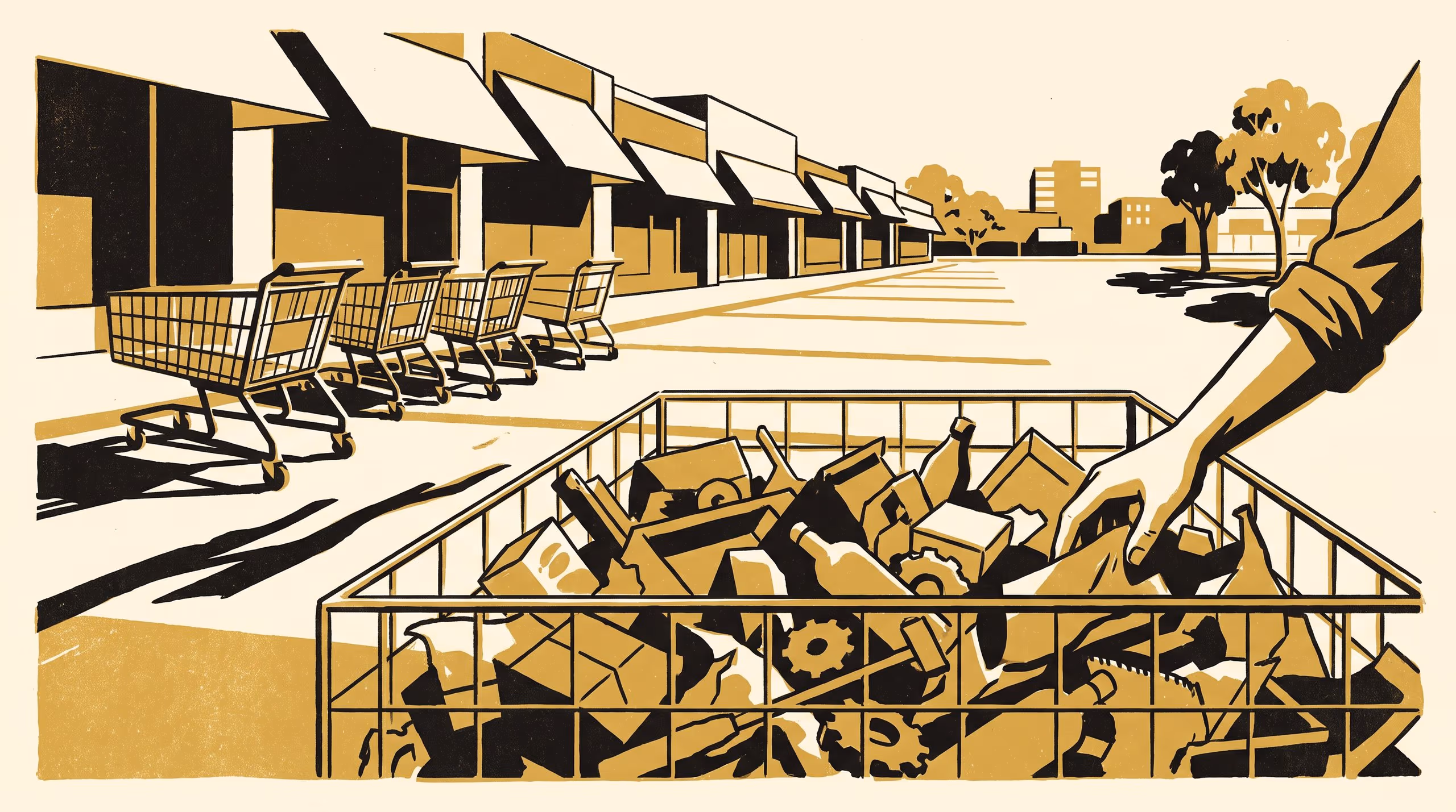 Illustration for A bargain bin holds four kinds of thing: Come and see