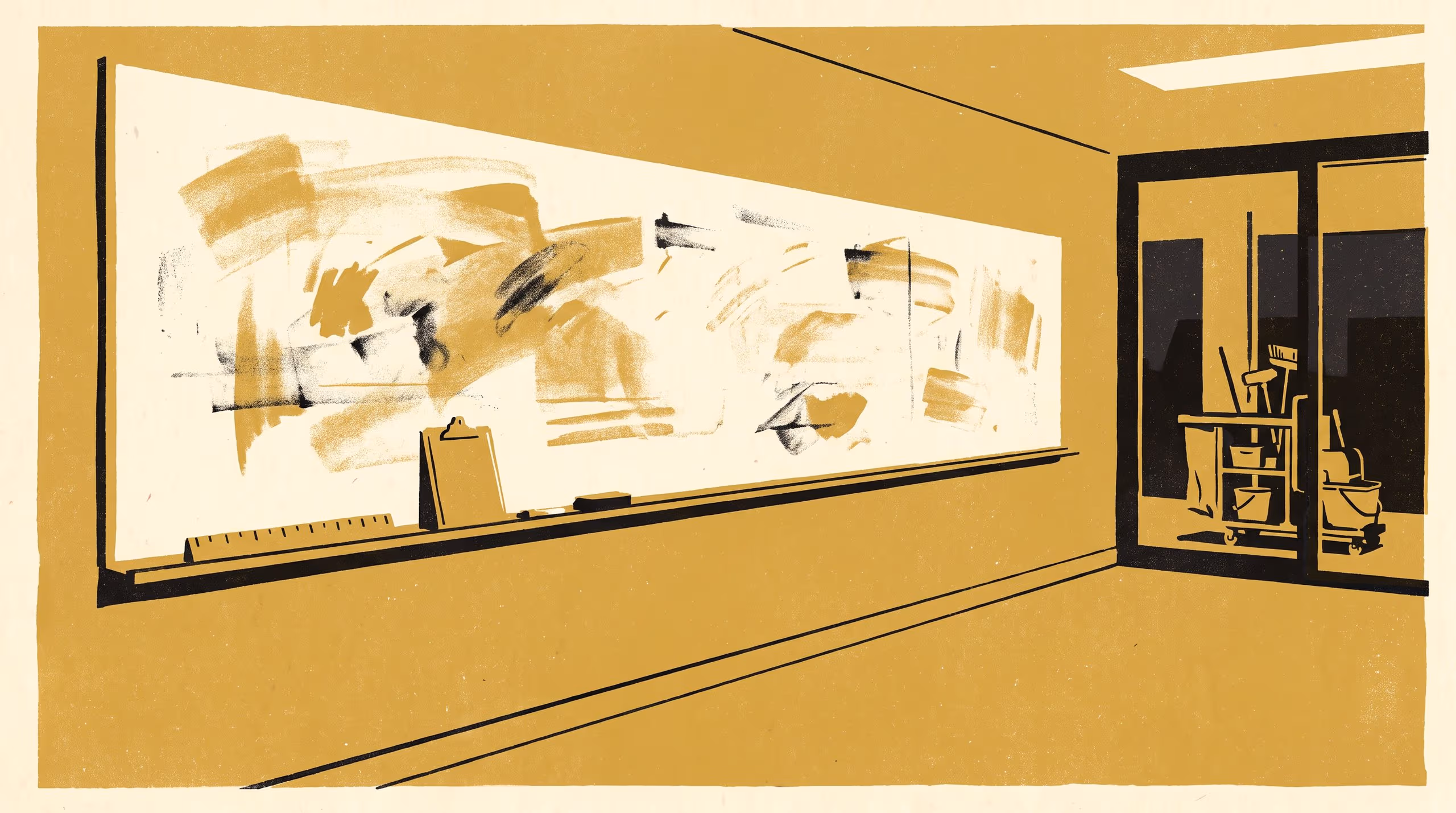 Illustration for Please Do Not Erase: The Ghost Gauge and the Shared Office Whiteboard: A Survey of Residual Notes, Reported as Distributions