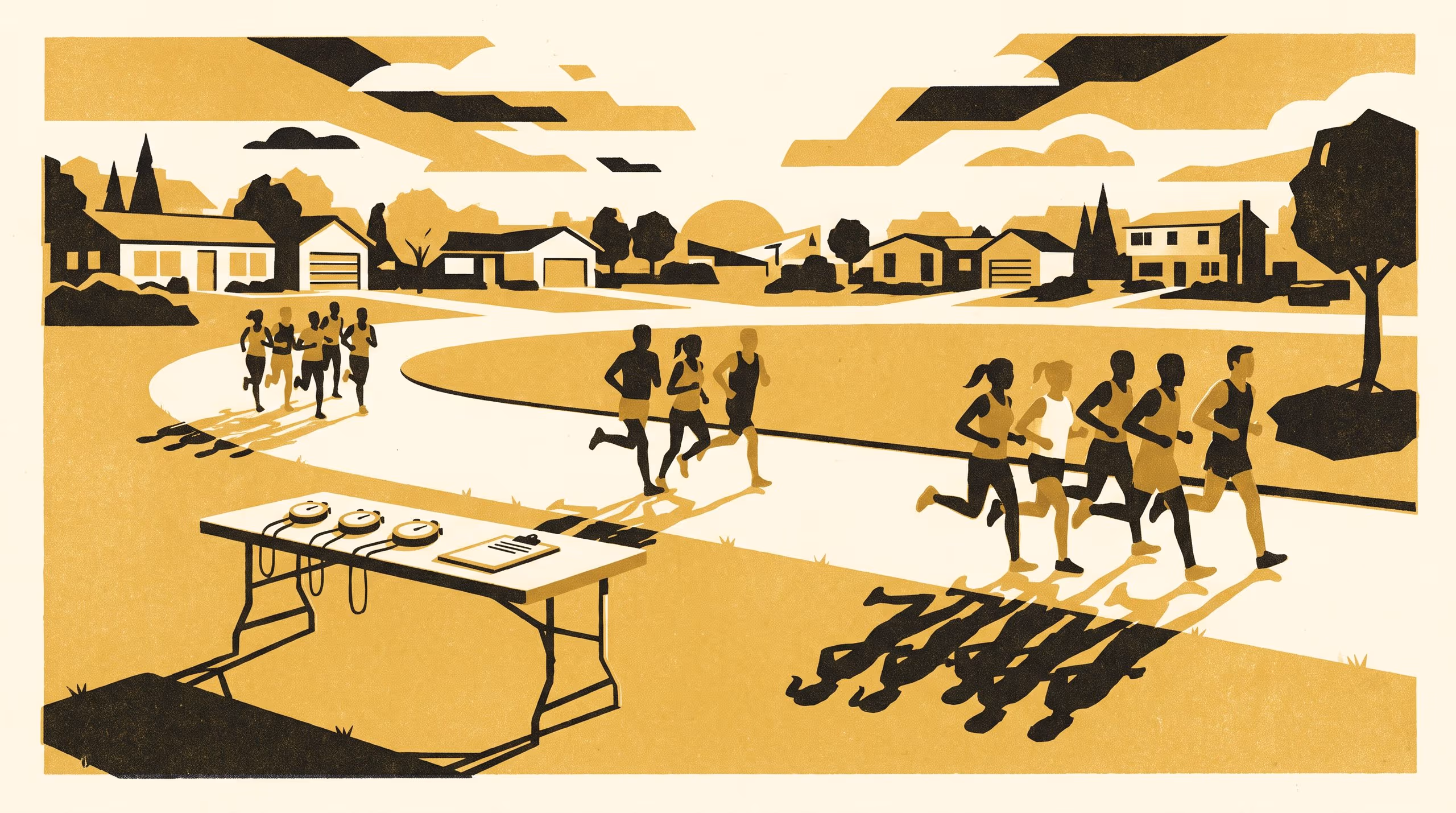 Illustration for One Trial Decides Your Whole Season: A prospectus built around a suburban running club's season-opening time trial