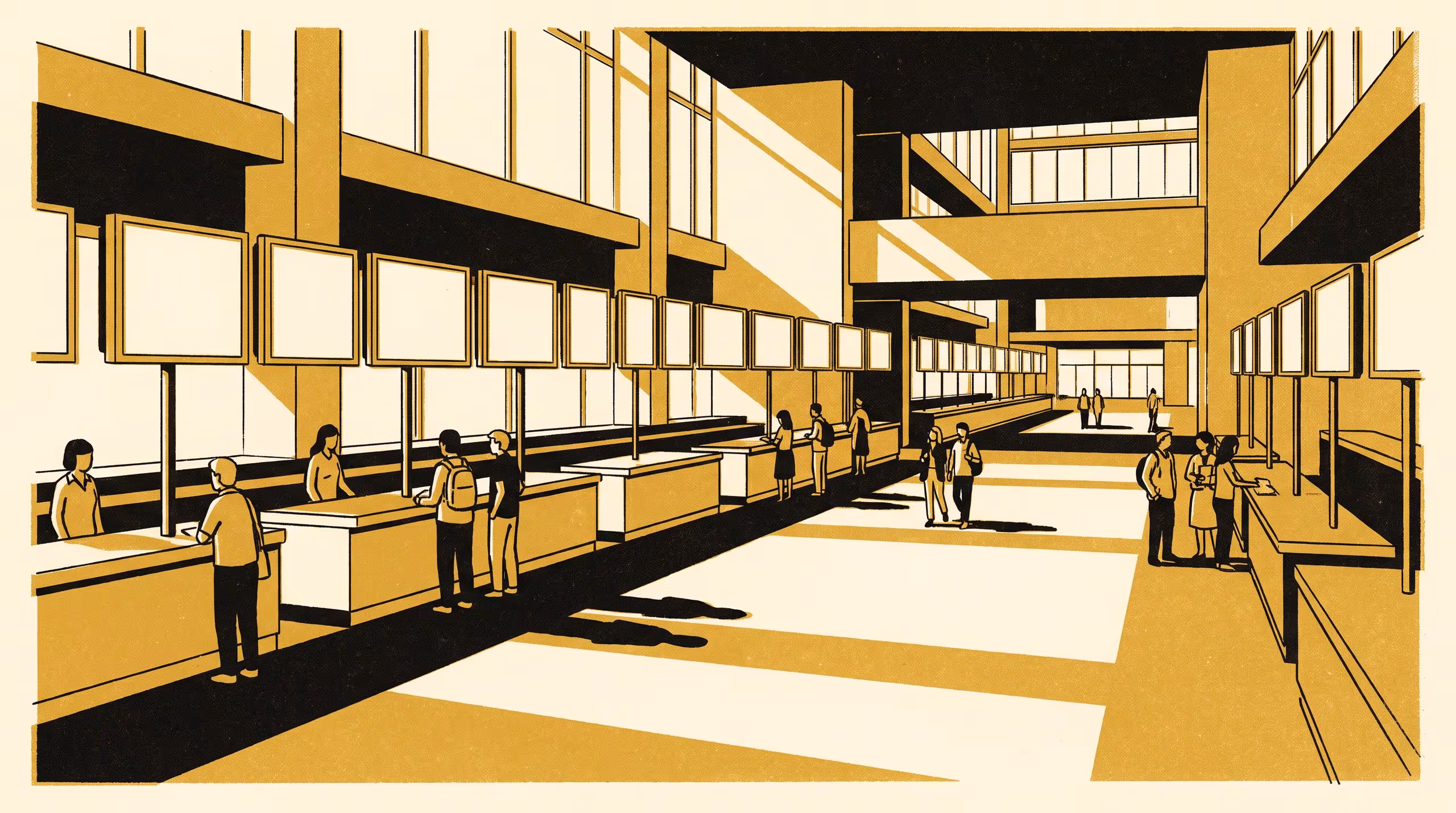 Illustration for Make Your Wait Count: Inside the network turning Slop University's busiest counters into places worth lingering.