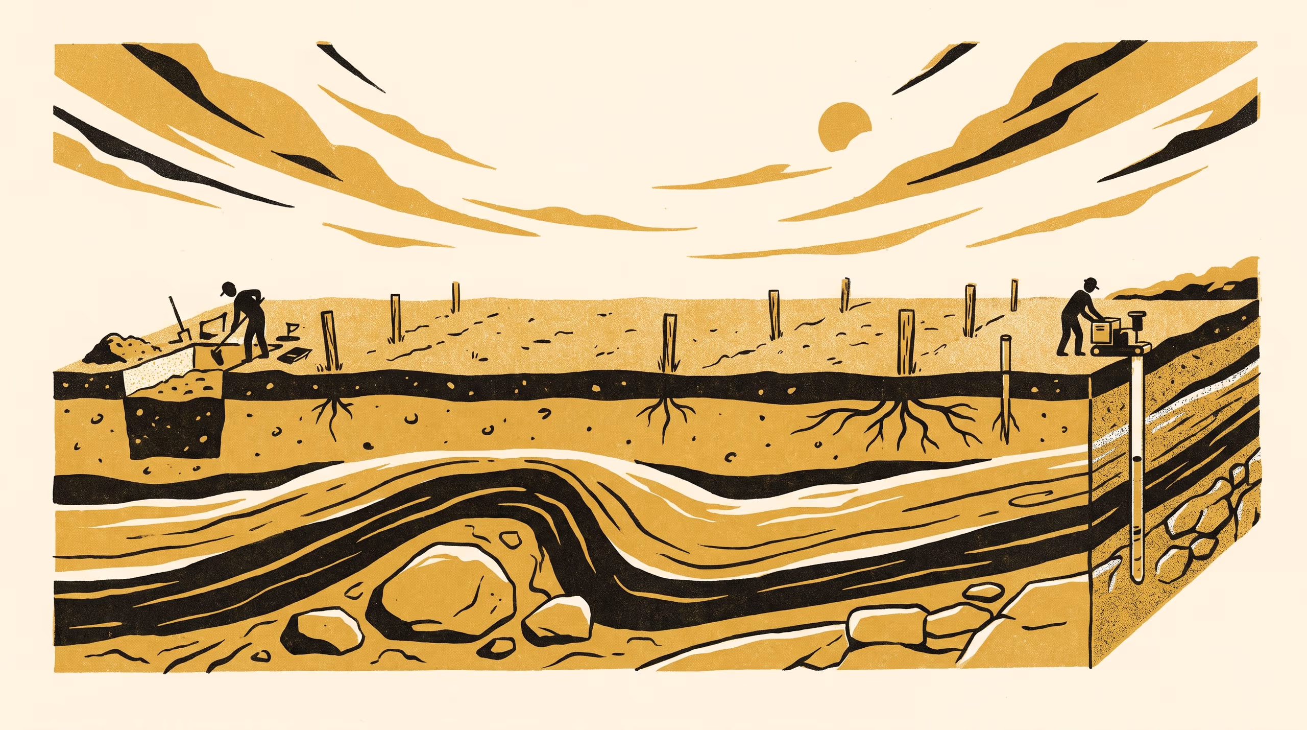 Illustration for What the Field Keeps: Reading the ground a crop trial leaves behind