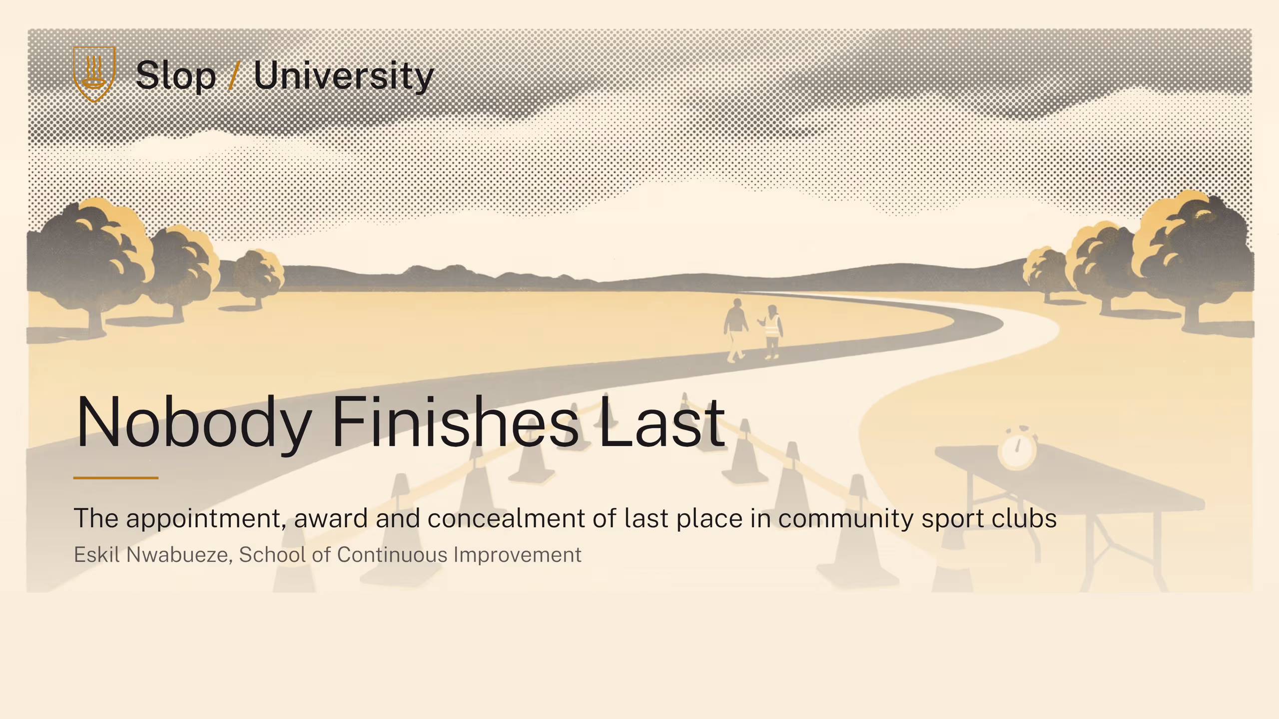 Illustration for Nobody Finishes Last, Explained: Eskil Nwabueze on what community sport clubs do about the last line of their results