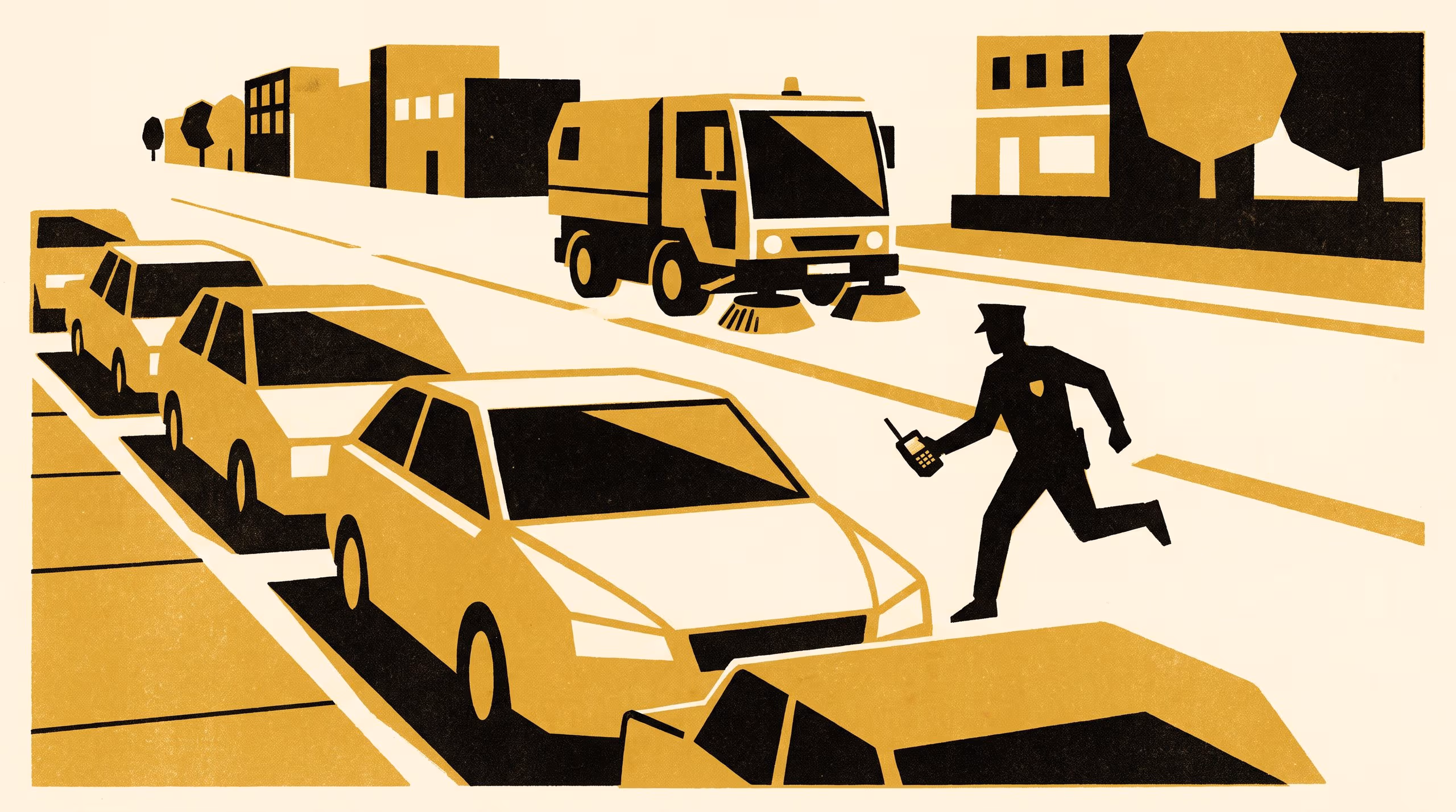 Illustration for A Parking Sign's Exact Minute Sorts Every Kerb It Touches: The School of Continuous Improvement's Impact Report 2021-2026 turns a street-sweeping cutoff into the register that now resets kerbside sign timing every term