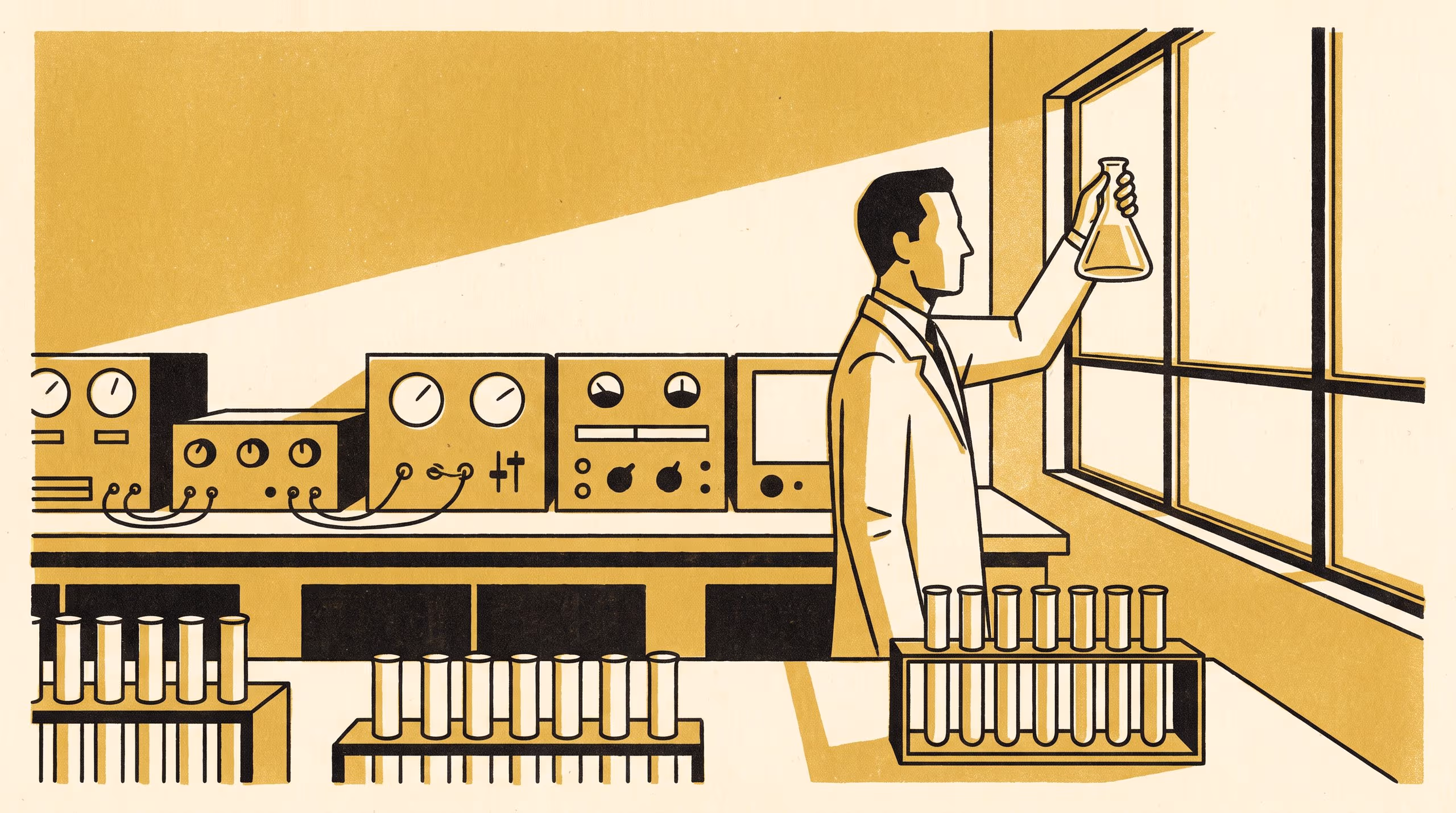 Illustration for Running a Blank: five years of borrowing the analytical chemist's bench habits, and what the School's own indicators said when given nothing to measure