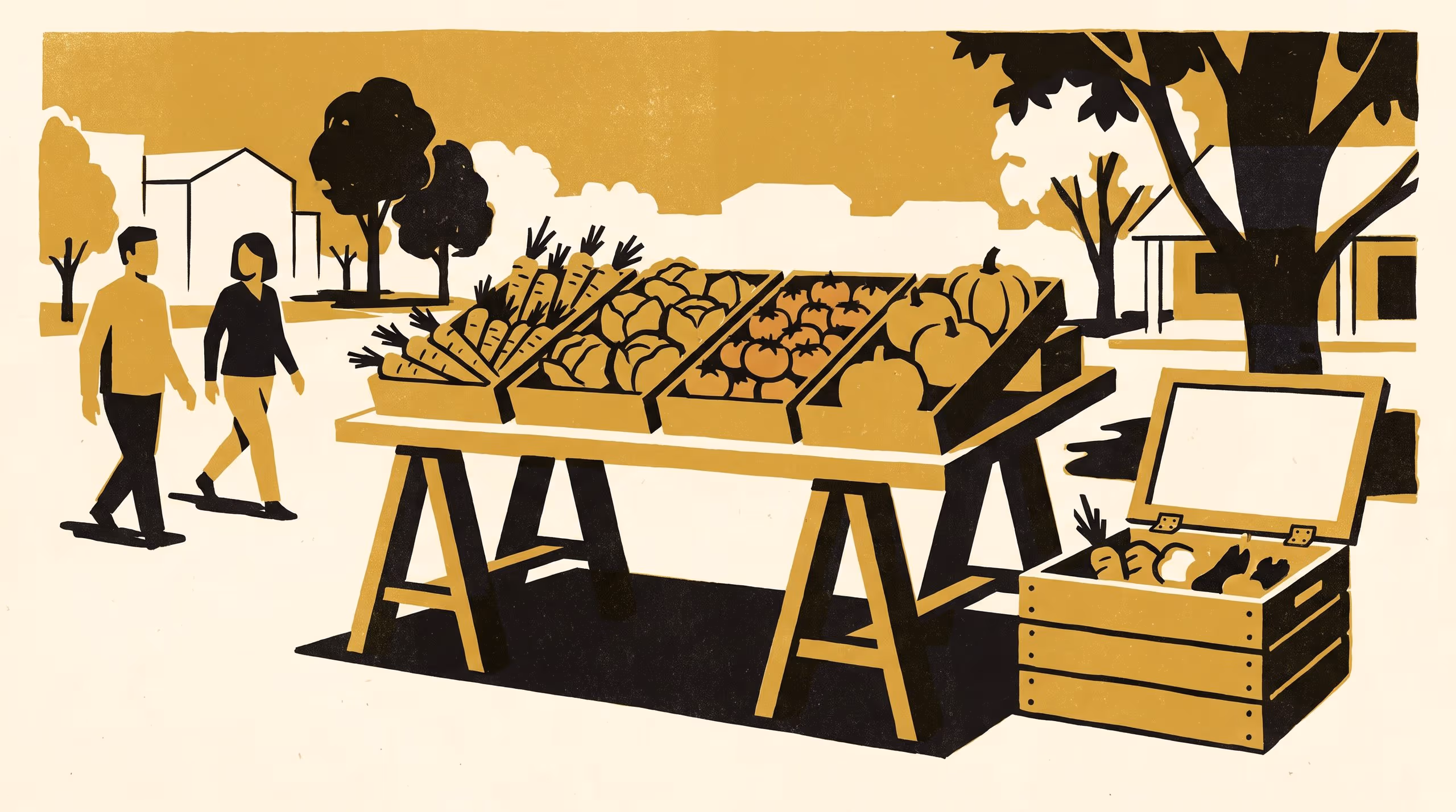 Illustration for Does Quarantining a Stranger's Vegetables Change Whether Anyone Takes Them Home?: Survey and Sign-Out Log Evidence from a Community Produce-Swap Table's New 48-Hour Holding Crate