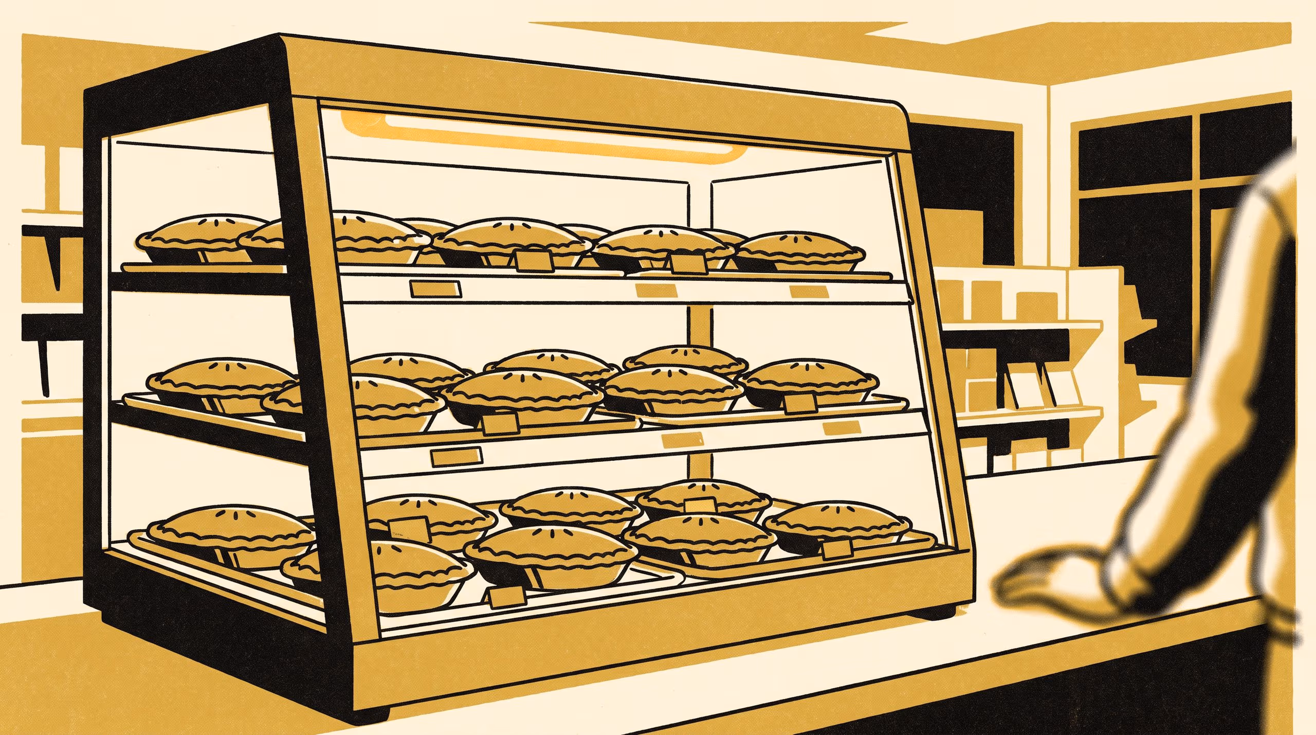 Illustration for Hot Since Half Past Twelve: Design and Deployment of a Lamp-Dwell Tag That Prices the Pies in a Highway Service-Station Warmer Cabinet