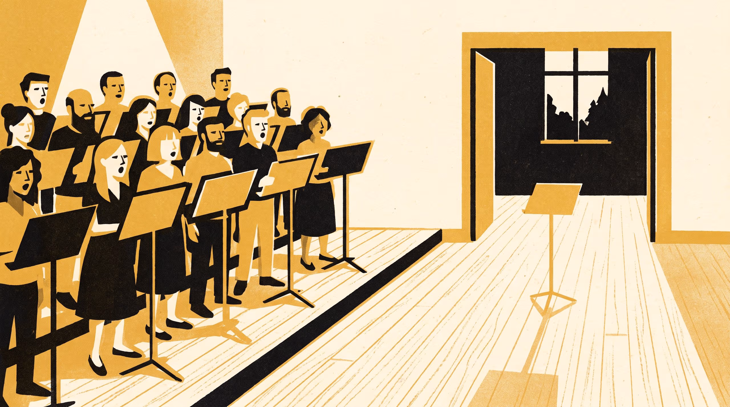 Illustration for Scored, Not Sung: A Regression-Discontinuity Estimate of an Audition Cutoff's Effect on Three-Year Choir Retention