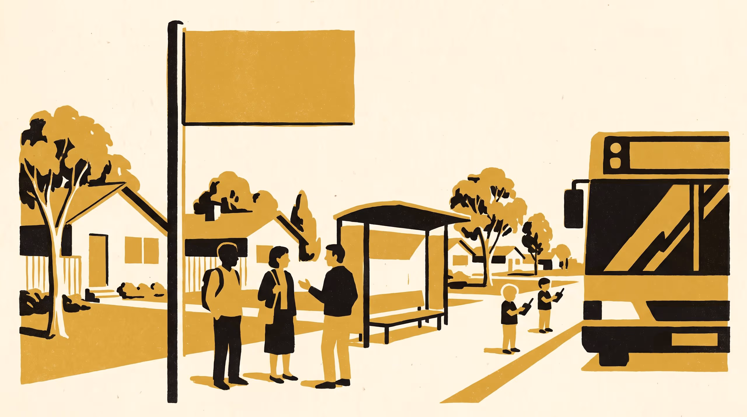 Illustration for A Bus-Stop Flag That Stops Listing Routes at Five Does Not Change How Often Strangers Speak