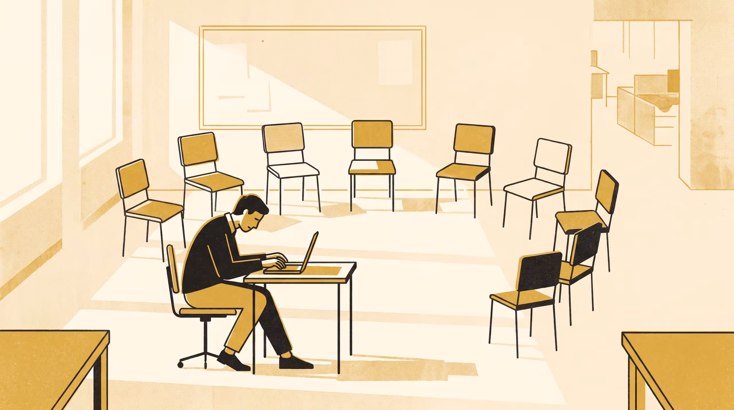 Illustration for Nobody Typed the Blocker That Mattered: A Single-Site Case Study of a Daily Stand-Up's Move From a Face-to-Face Circle to an Async Bot, and What Its Keyword Flag Missed
