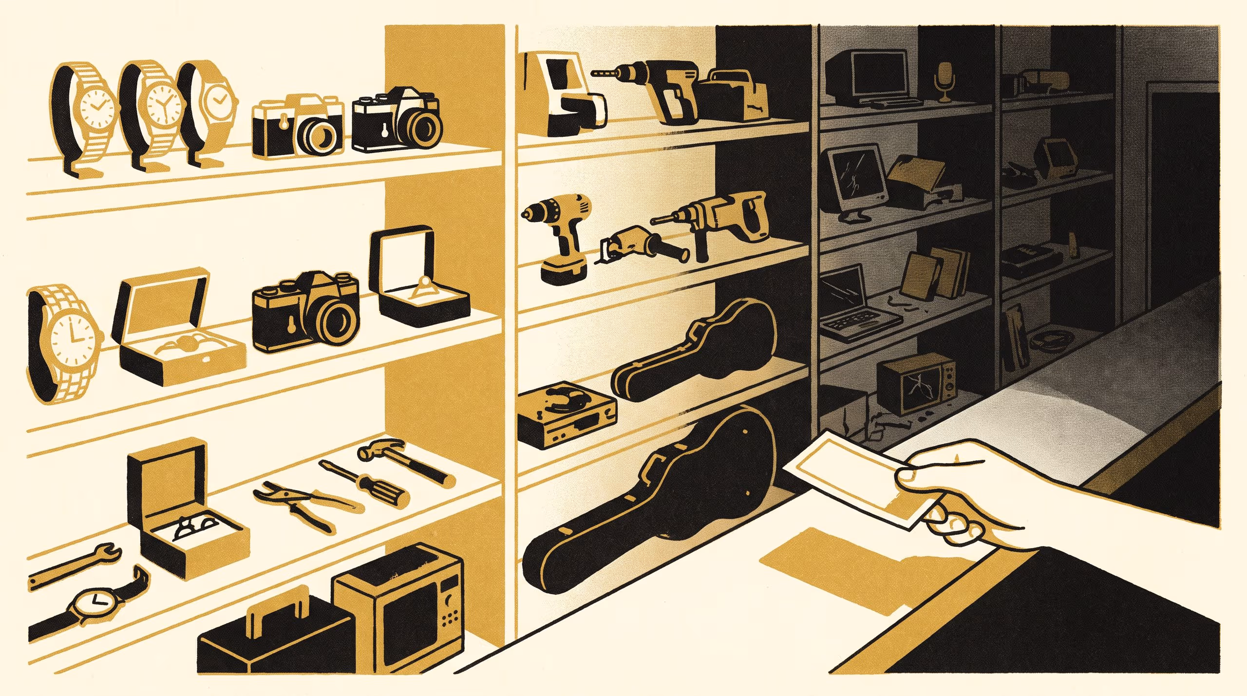 Illustration for A Redemption-Likelihood Score Decides Which Pledged Items Reach the Pawnshop's Front Shelf