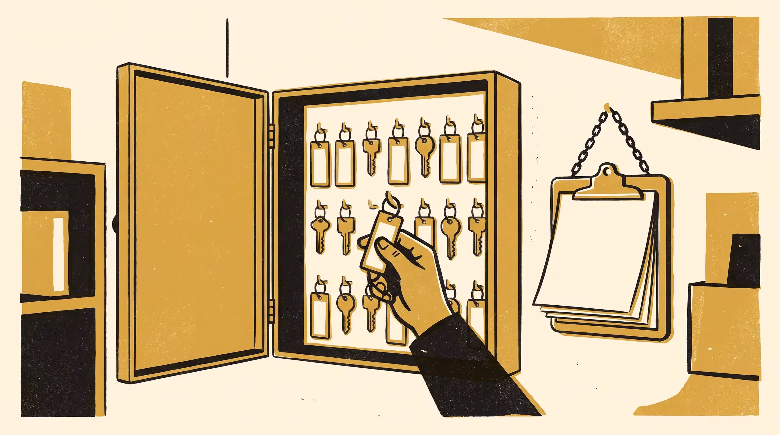 Illustration for Categorised, Not Explained: A Taxonomy of Stated Reasons on the Facilities Key Cabinet's Spare-Key Sign-Out Slip, and What Predicts How Long a Key Stays Checked Out