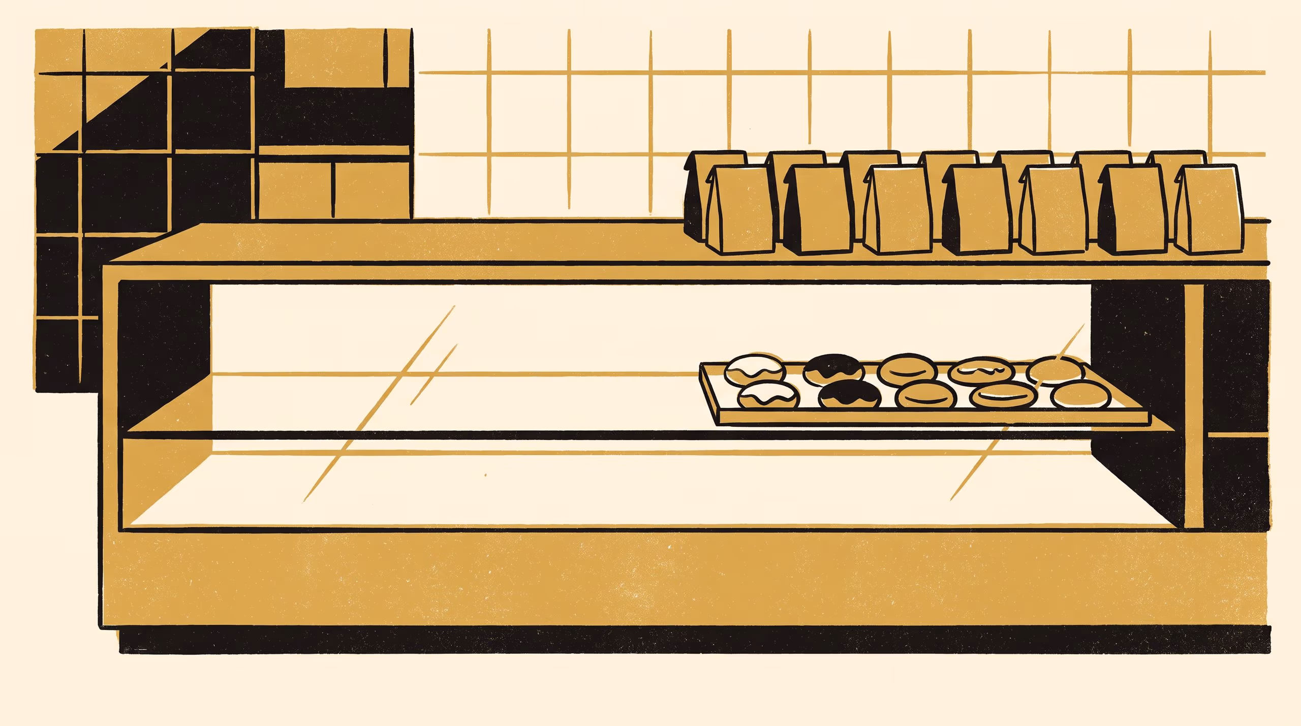 Illustration for The Free-Bun Mark as Basket-Assignment Device: A Regression-Discontinuity Study of the 110 cm Counter-Glass Line at Eighteen Suburban Bakeries