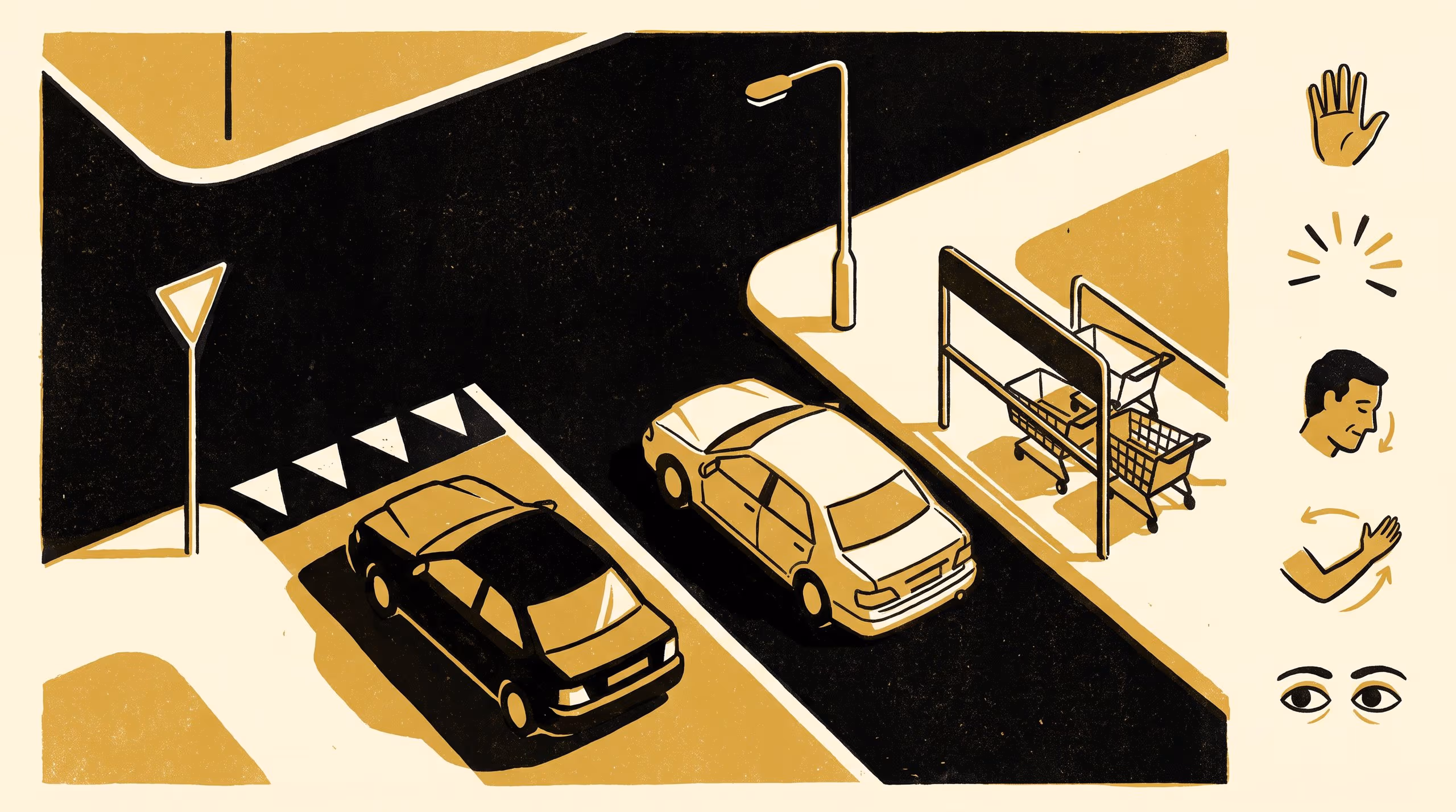Illustration for How Many Kinds of Yield Does a Painted Give-Way Line Contain, and Which Should a Staff Car Park Permit?