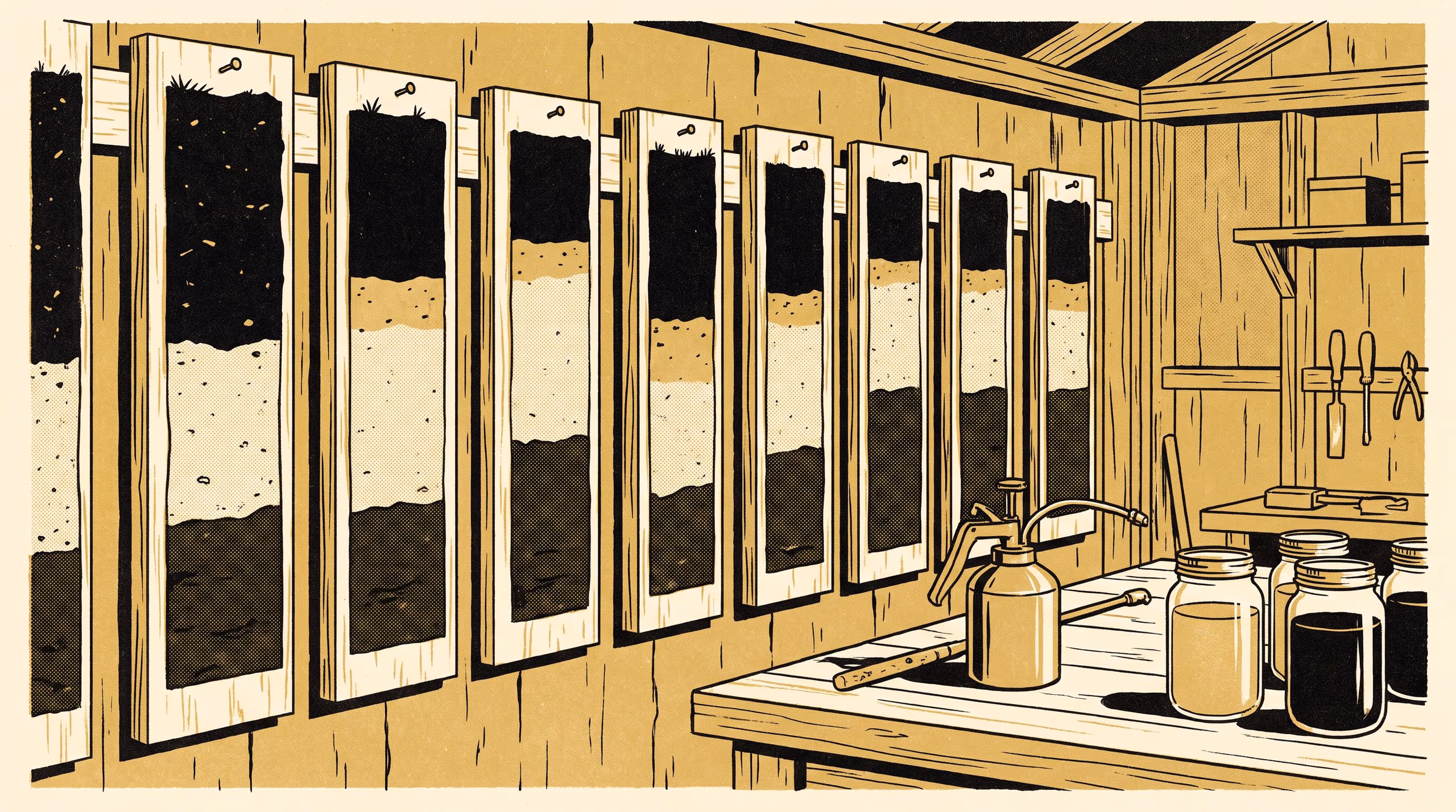 Illustration for The Consolidated Face: Vinyl Acetate–Butyl Acrylate Copolymer Latexes for Soil Monoliths, and What They Do to a Horizon Boundary