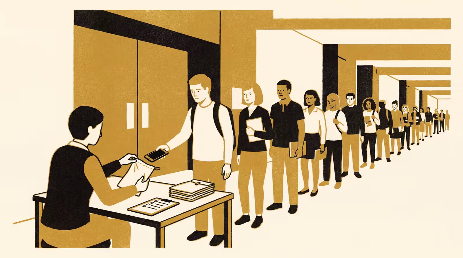 Illustration for Surrendered at the Door: An Observational Audit of Exam-Hall Phone-Surrender Enforcement Across a Term of Closed- and Open-Note Papers