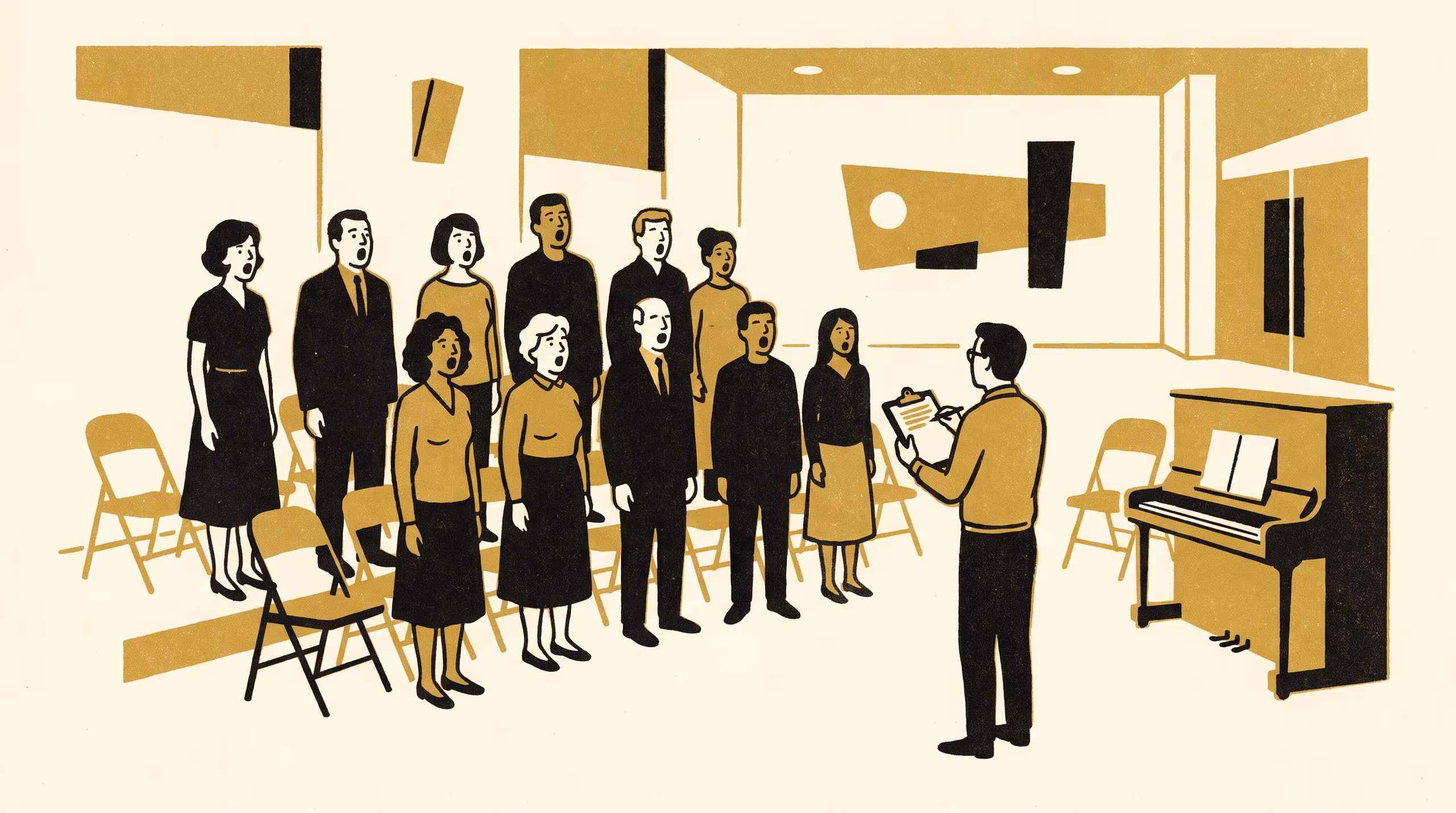 Illustration for Measuring Warm-Up Discipline: A Five-Level Maturity Model for Community Choir Warm-Ups