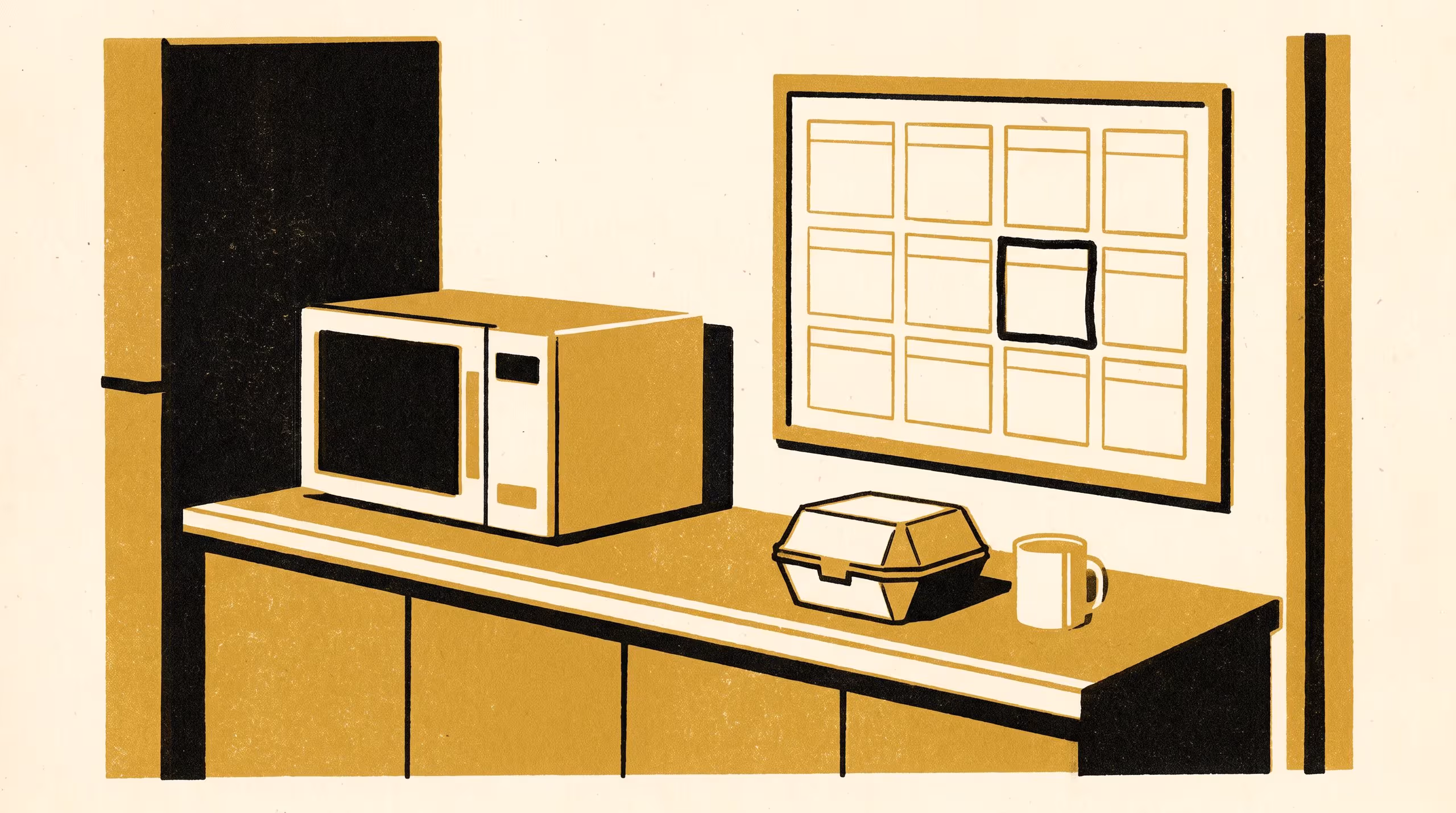 Illustration for Reserved, Not Shortened: Designing and Evaluating a Paper-Slip Reservation Scheme for the Shared Staff Microwave