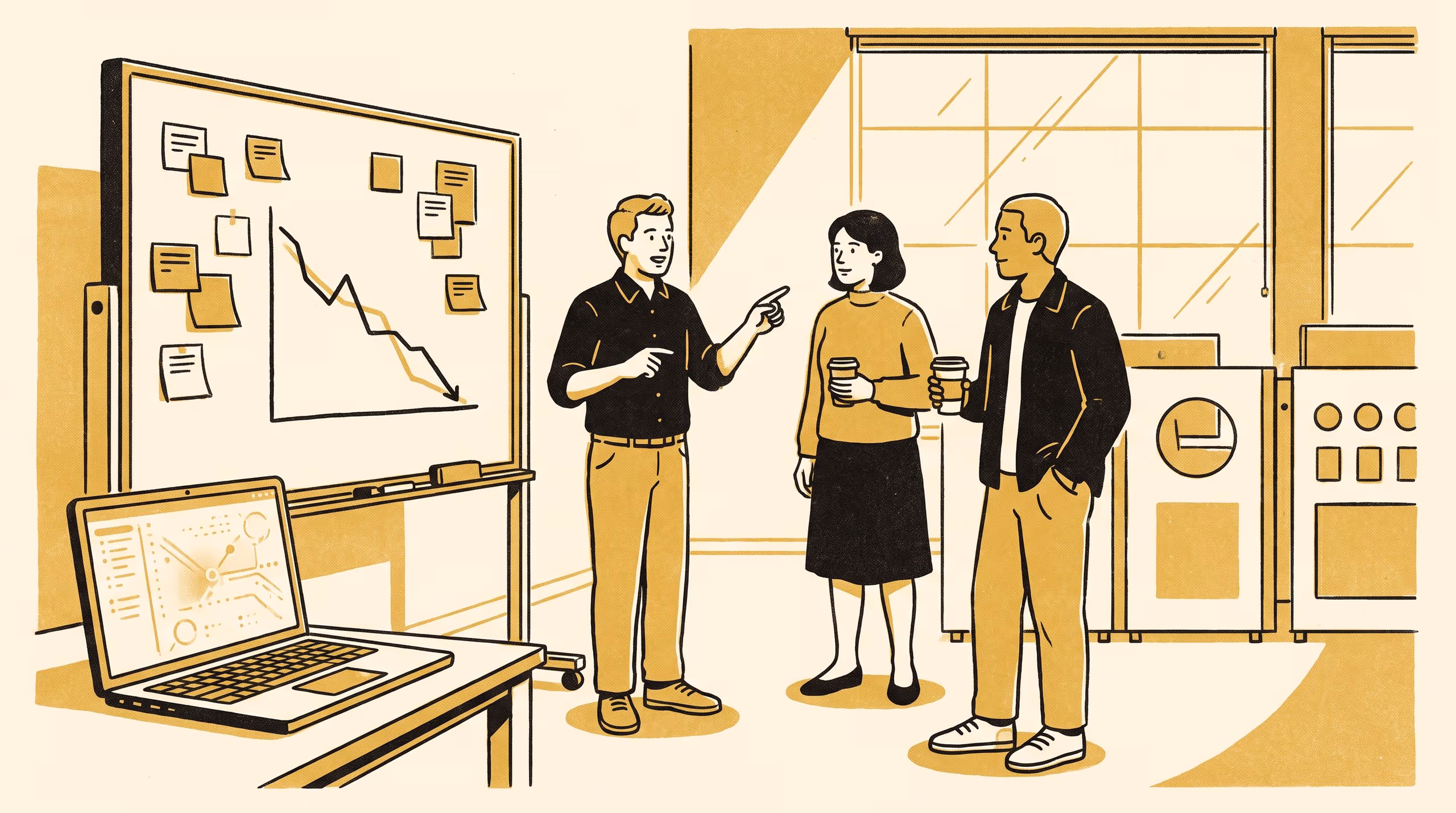 Illustration for Five Kinds of Yesterday: A Five-Category Taxonomy of Disclosed and Undisclosed Agent-Delegated Work in the Daily Stand-Up, and the Sprint-Board Byline Rule Now Built on Its Codes