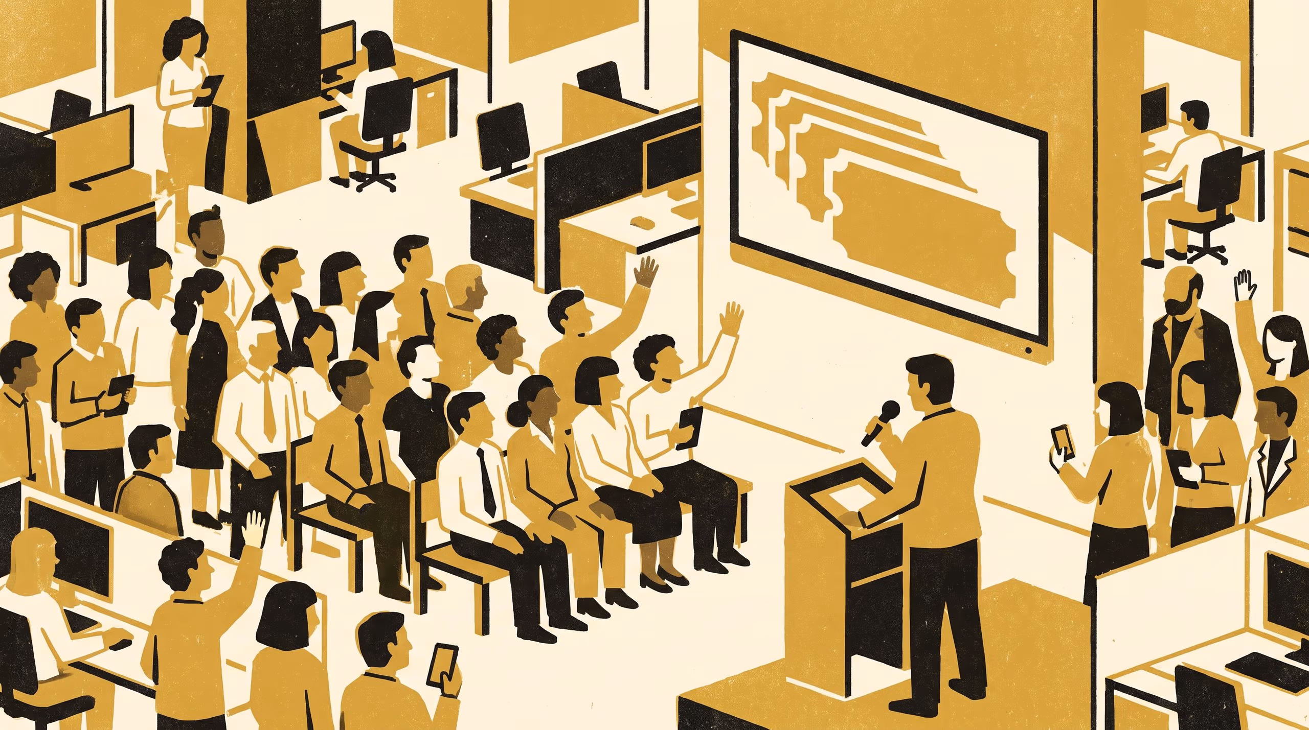 Illustration for QSI: The Question Salience Index and Whether a Visible Upvote Count Changes What a Staff Town Hall Gets Asked