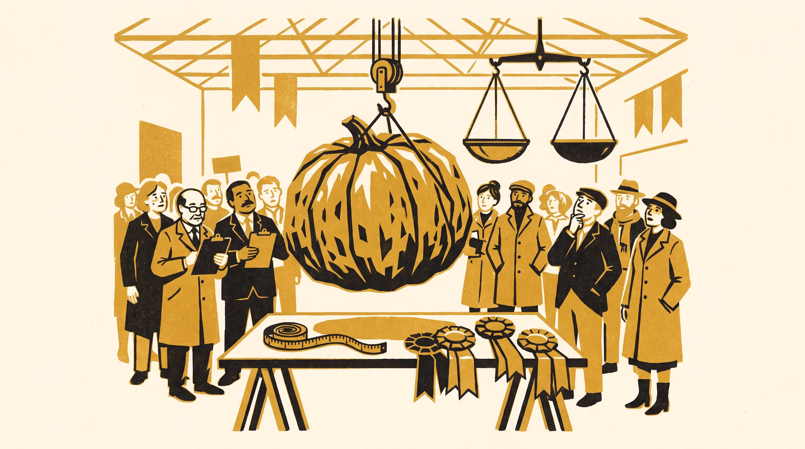 Illustration for Weighed In, Signed Up: A Regression-Discontinuity Study of Committee Recruitment at a Produce Show's Giant Pumpkin Weigh-In
