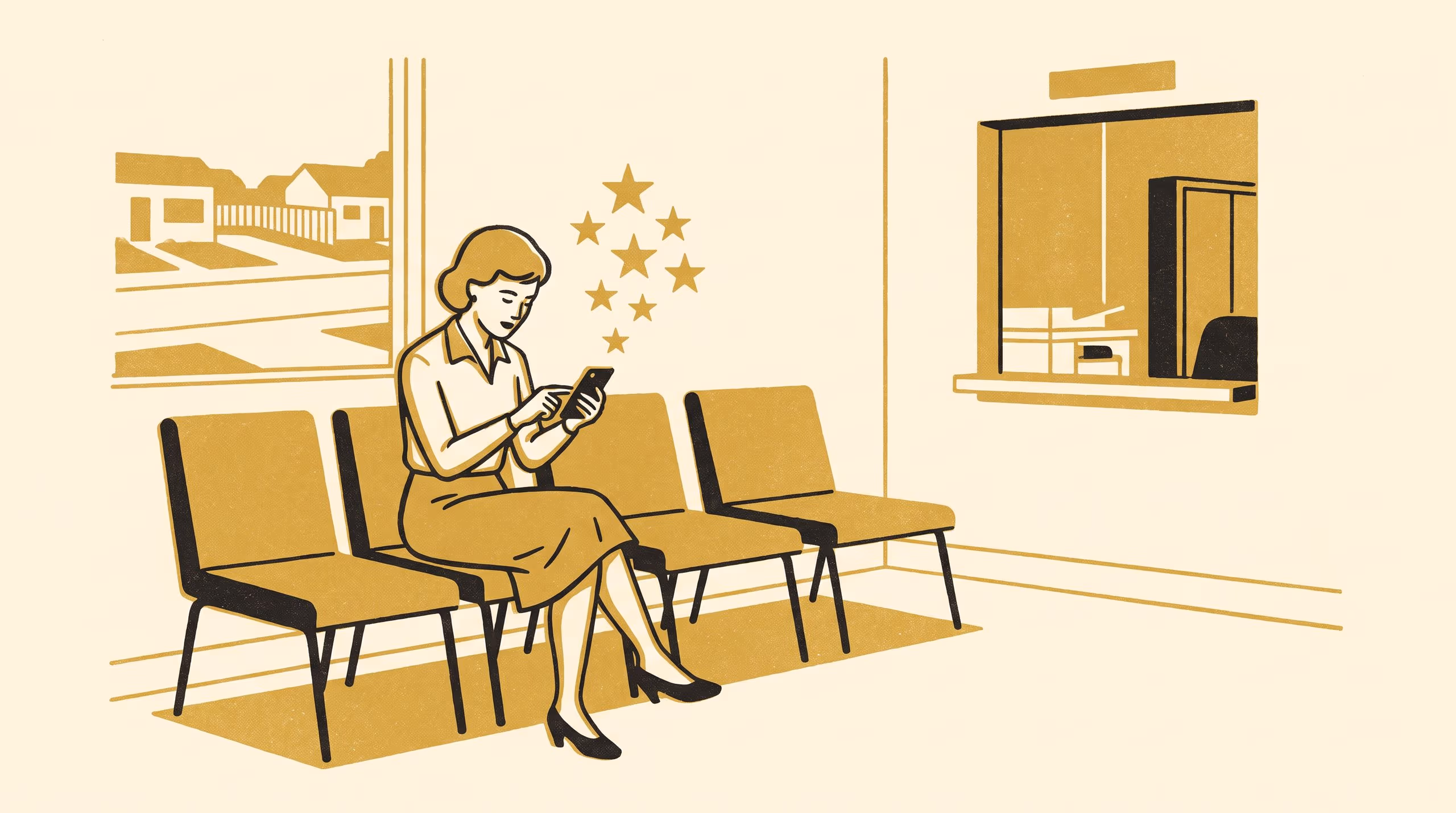 Illustration for How was your appointment: a continuation-gate for the GP booking app that files a skipped star as five