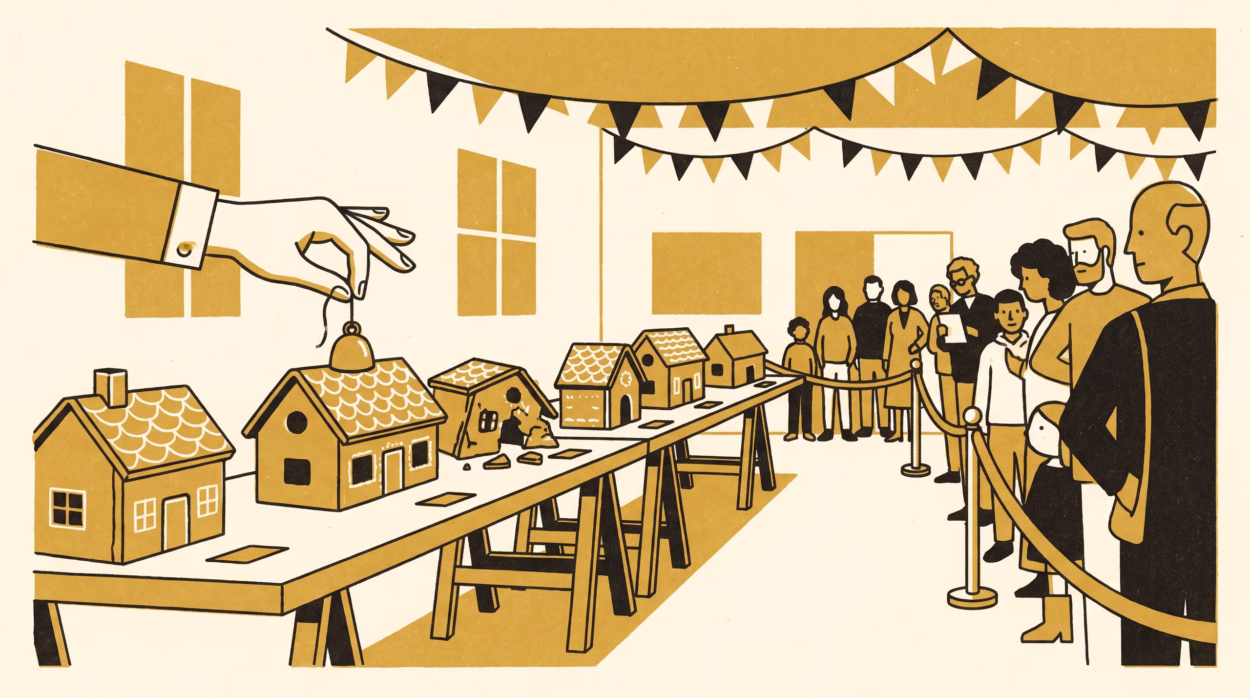 Illustration for Households Weaken Their Gingerbread Roofs to Avoid the Open Division: Bunching Below a P&C Fete's Four-Level Gingerbread Structural Maturity Model, and the Silent-Auction Promotion It Triggers