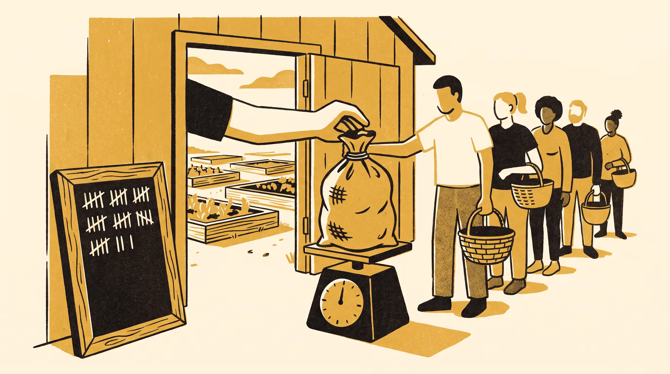 Illustration for Weighed In Before It's Weighed: Harvest-Bag Estimates at a Community-Garden Shed Track the Scale's Display, Calibrated or Not