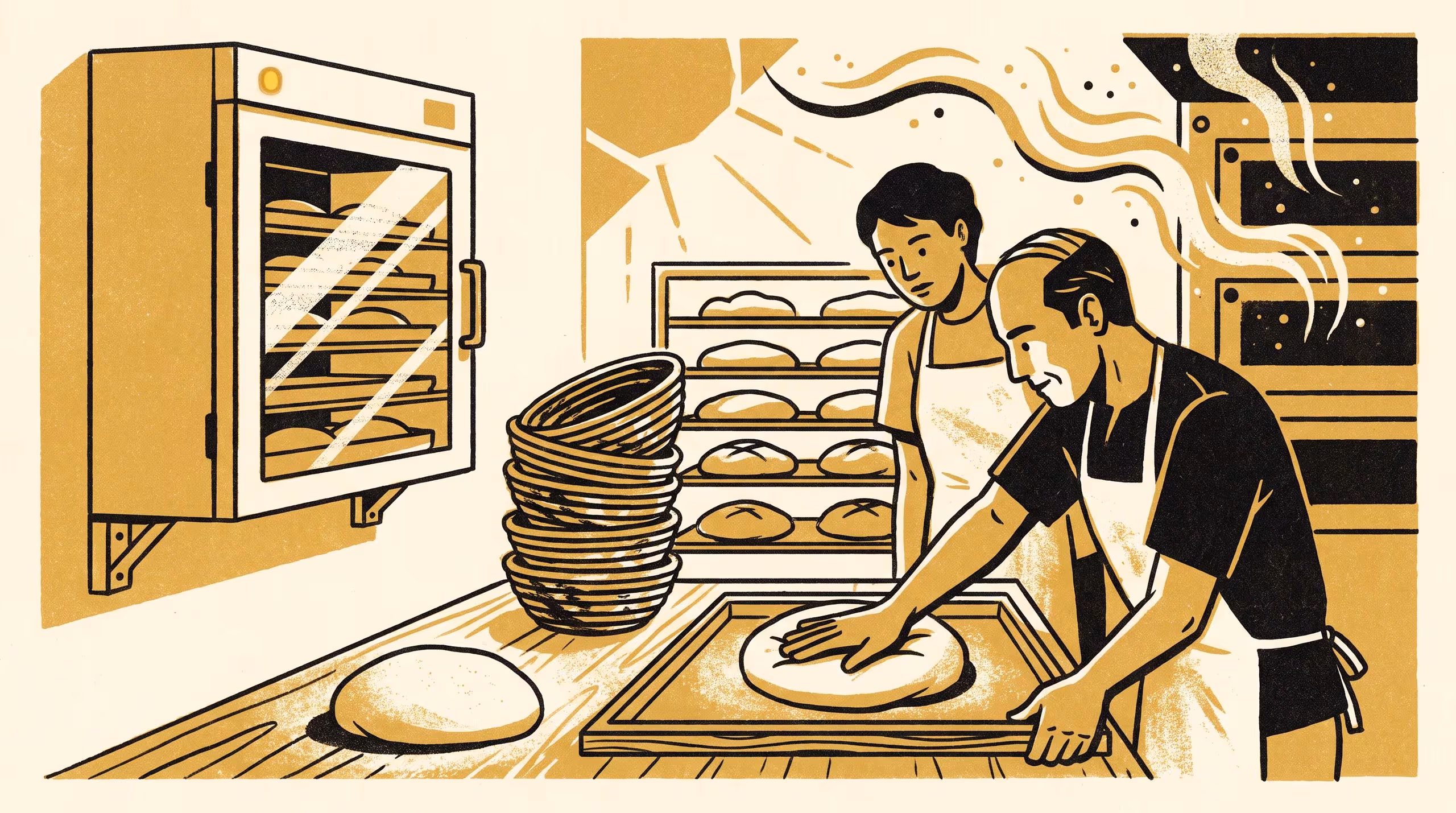 Illustration for Ready by the Light, Not by the Hand: What Bakery Trainers Say an Apprentice's Dough Sense Loses Once a Proofing Cabinet Starts Calling It