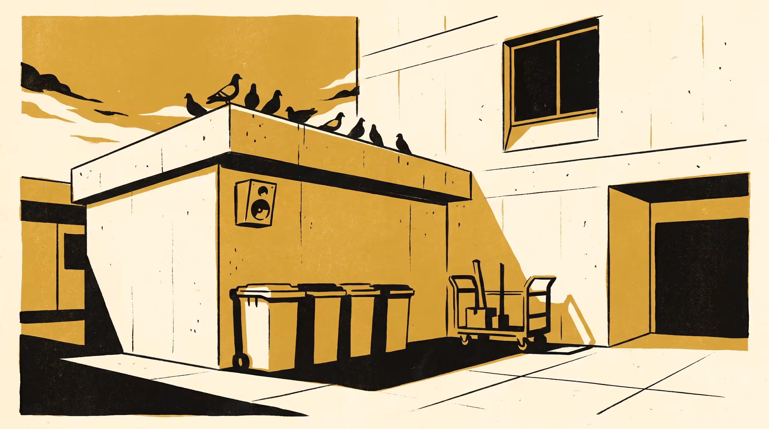 Illustration for Quiet by Other Means: Interviewing Grounds Staff About a Courtyard Deterrent's Compliance Log