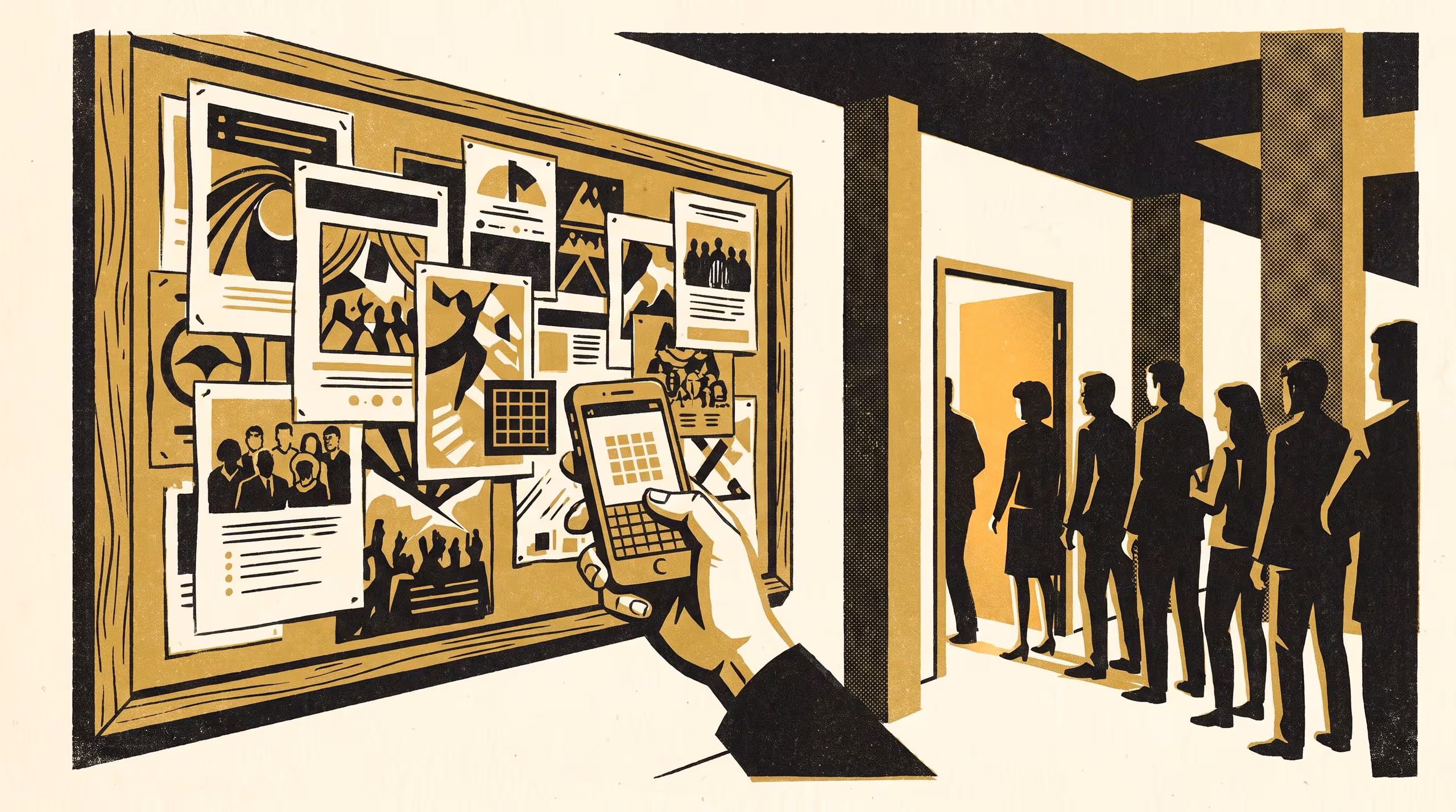 Illustration for Scanned, Not Seen: Interviewing Student-Society Event Organisers About What Noticeboard QR-Code RSVP Scans Miss About Who Actually Came