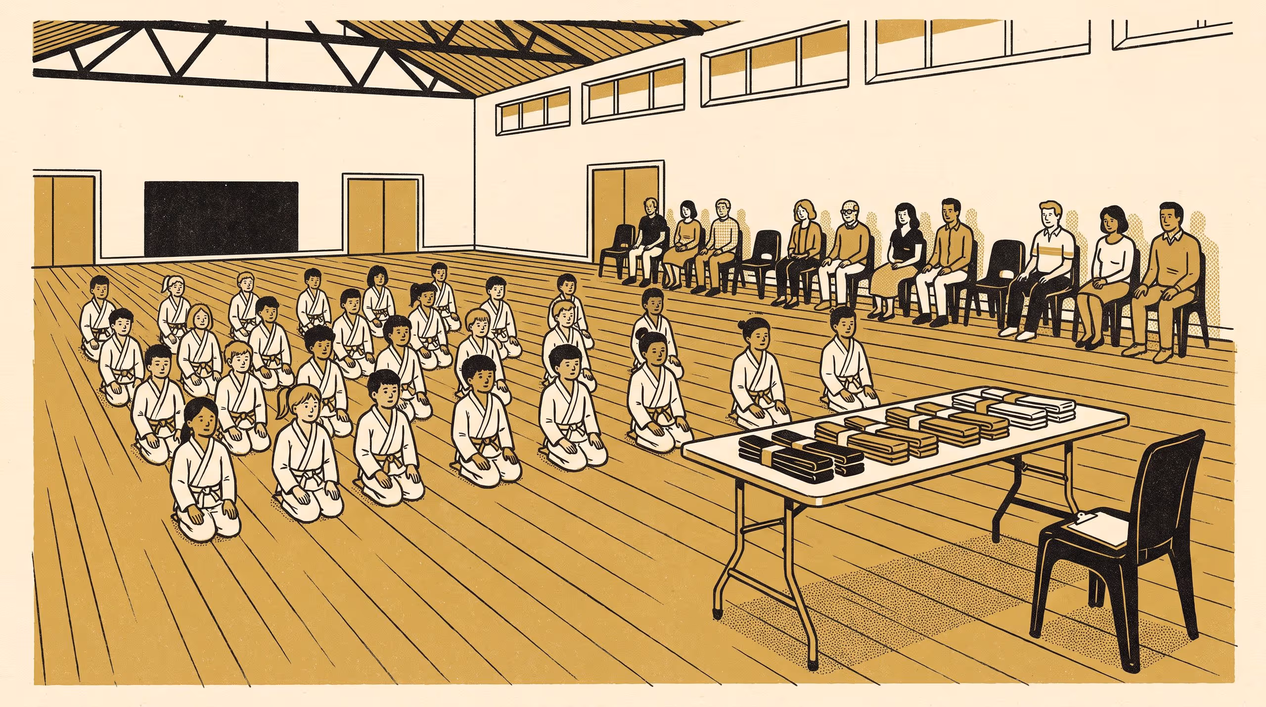 Illustration for Nine in Ten, or Four: A Multiverse Analysis of 2,304 Defensible Ways to Compute a Children's Martial-Arts Association's Belt-Progression Rate