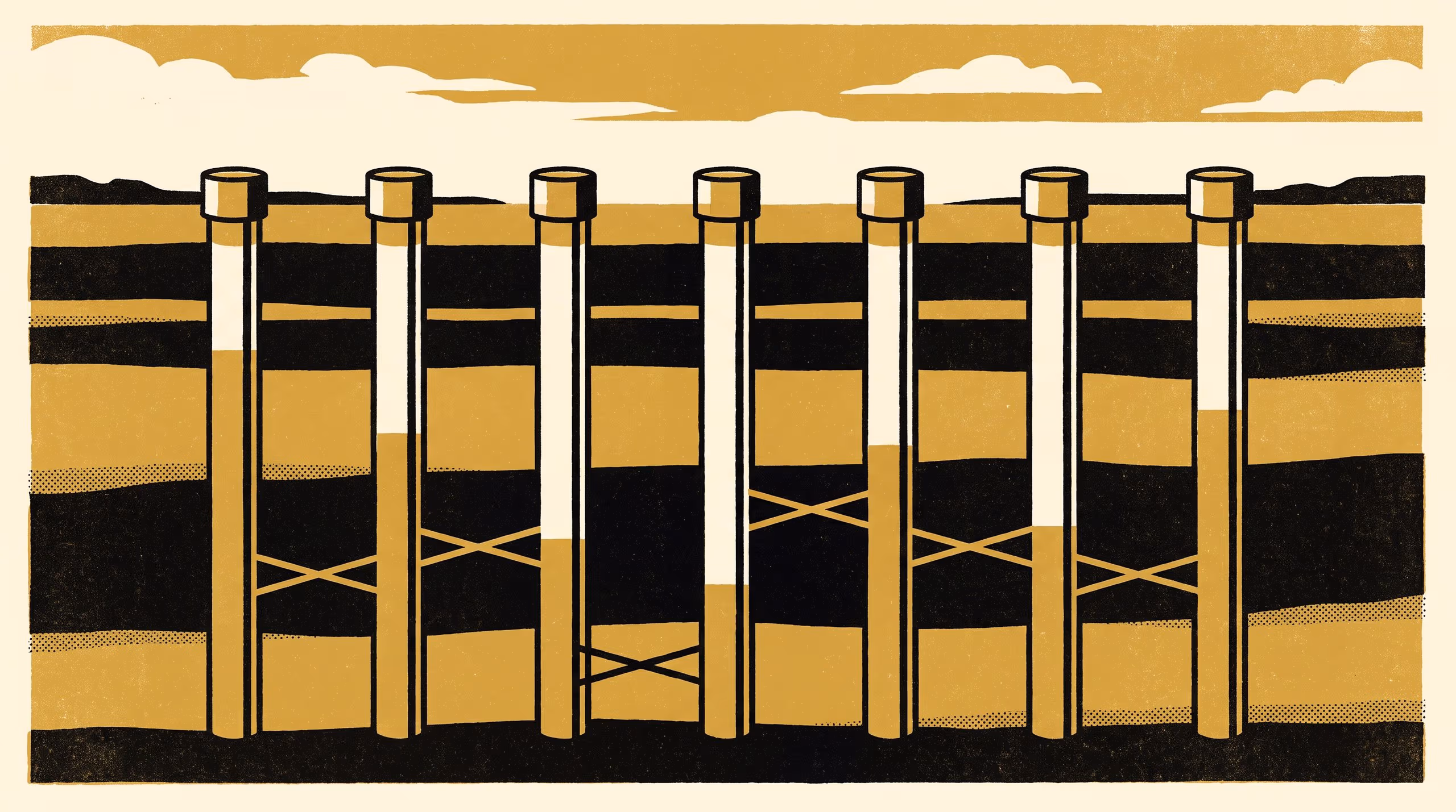 Illustration for There and Back: Cross-Connected Monitoring Bores and the Double Catalan Monoid