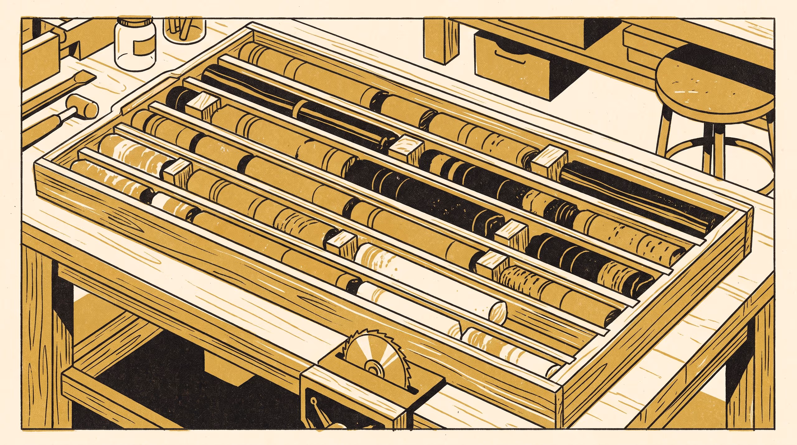 Illustration for Rows Against Cuts: Order-Preserving Packing of Drill Core into Tray Rows When Some Pieces May Not Be Sawn