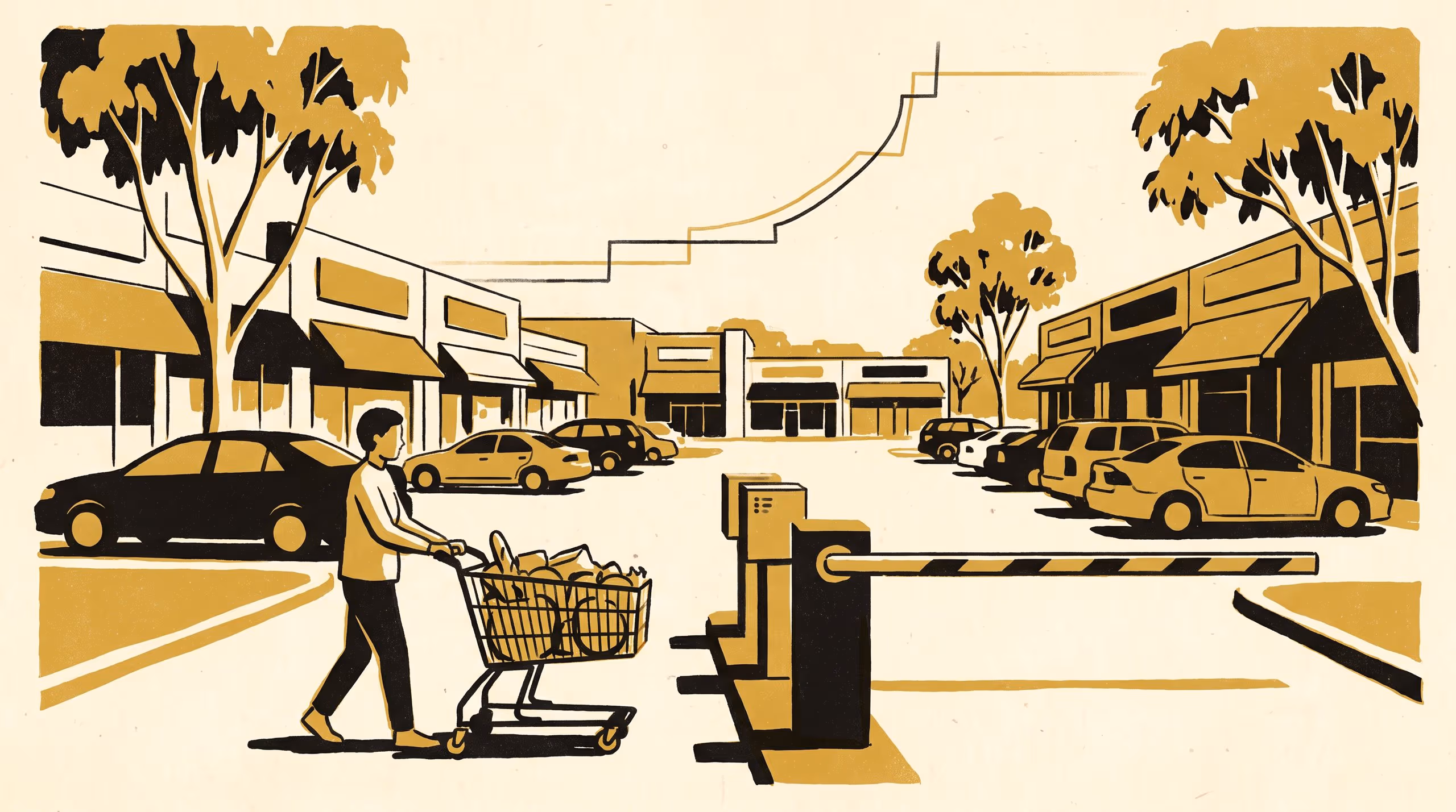 Illustration for KERB: Kink Estimation for Retail Bunching at a Strip Mall's Free-Parking Validation Line