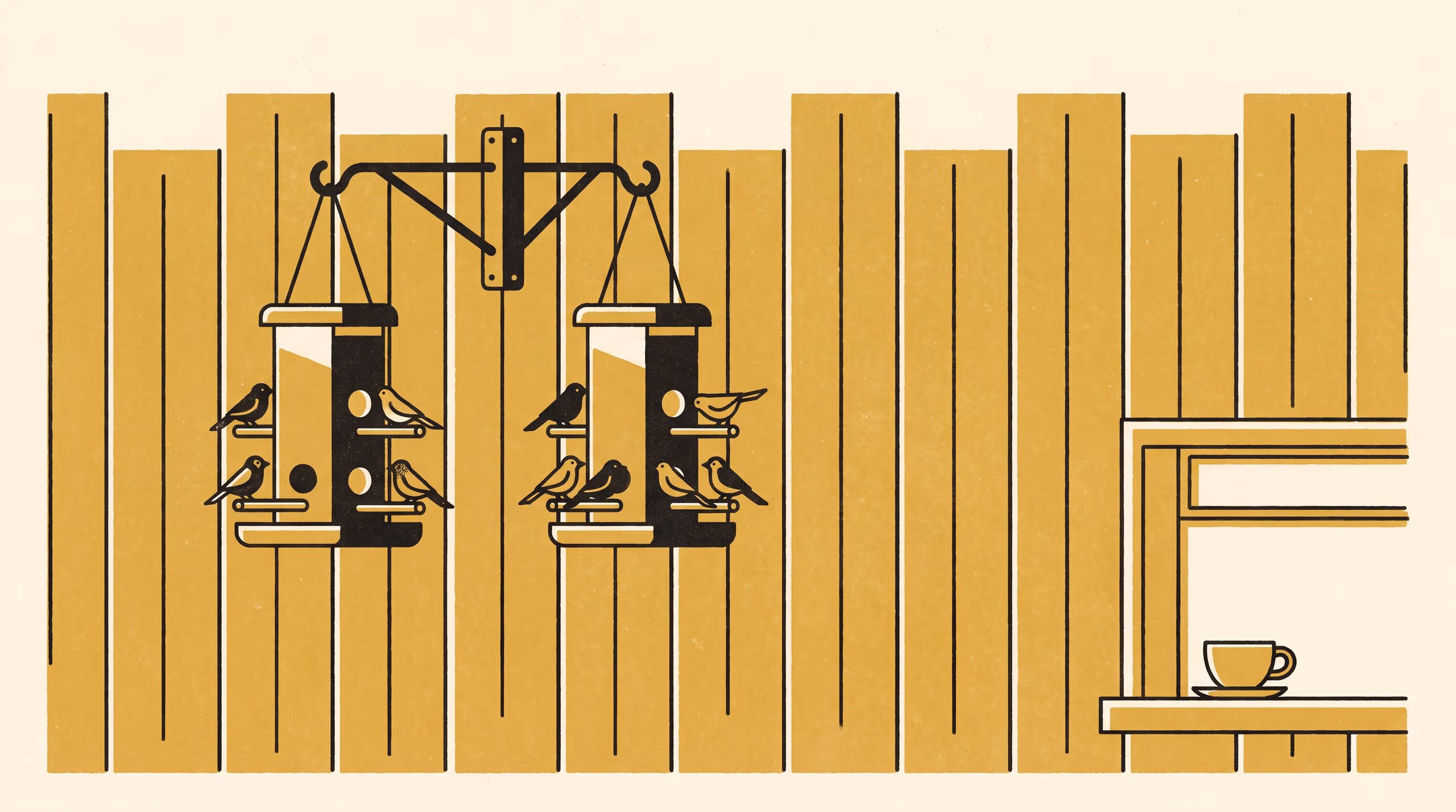 Illustration for Notes on the Perch Count of a Back-Yard Bird Feeder: A Pre-Registered Randomised Comparison Across 64 Yards, and the Purchasing Clause It Went Into
