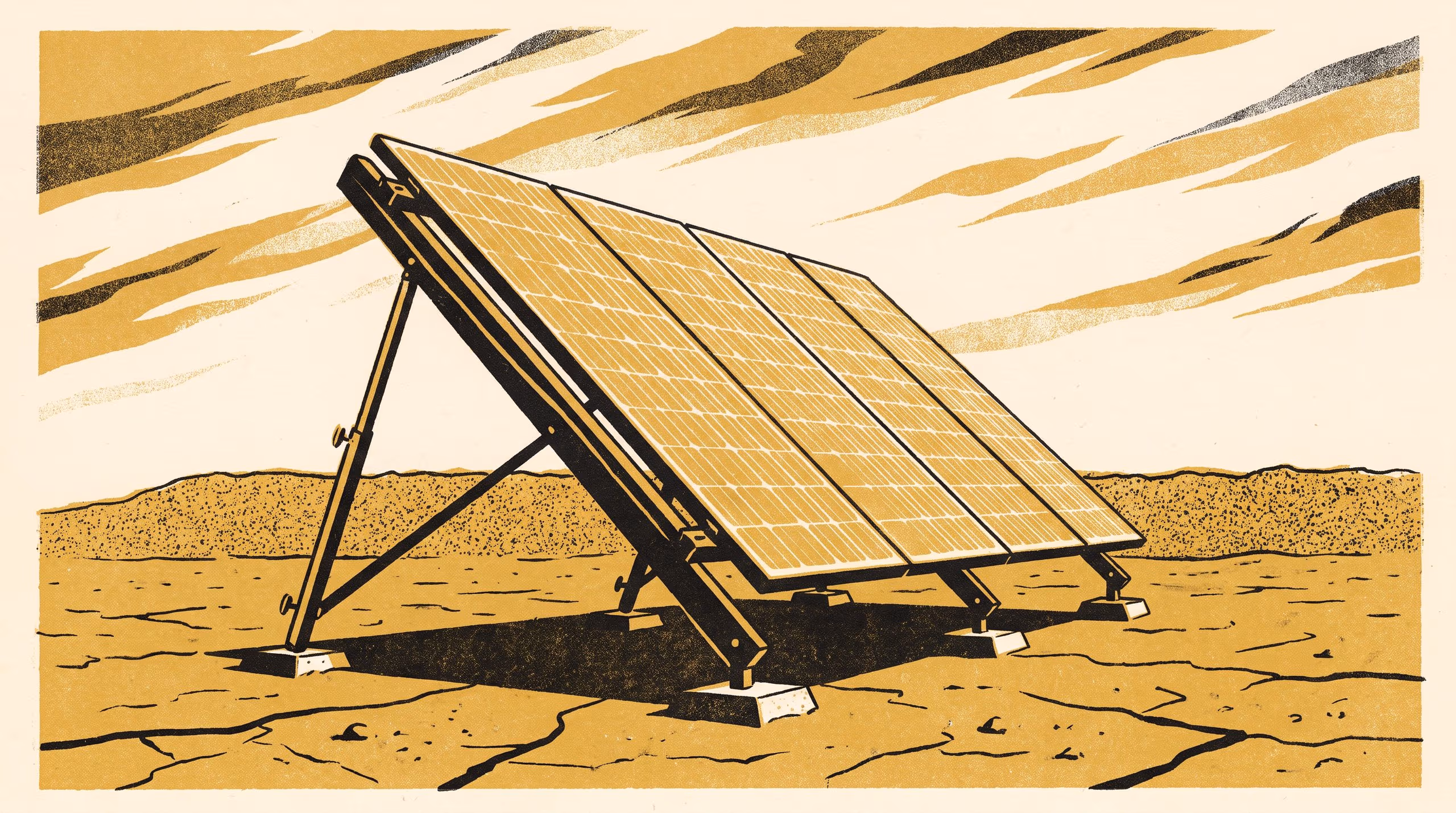 Illustration for The Winter Pin: Seasonal Tilt Adjustment, Footing Movement and Usable Yield at 38 Hand-Adjustable Photovoltaic Racks in an Off-Grid Settlement