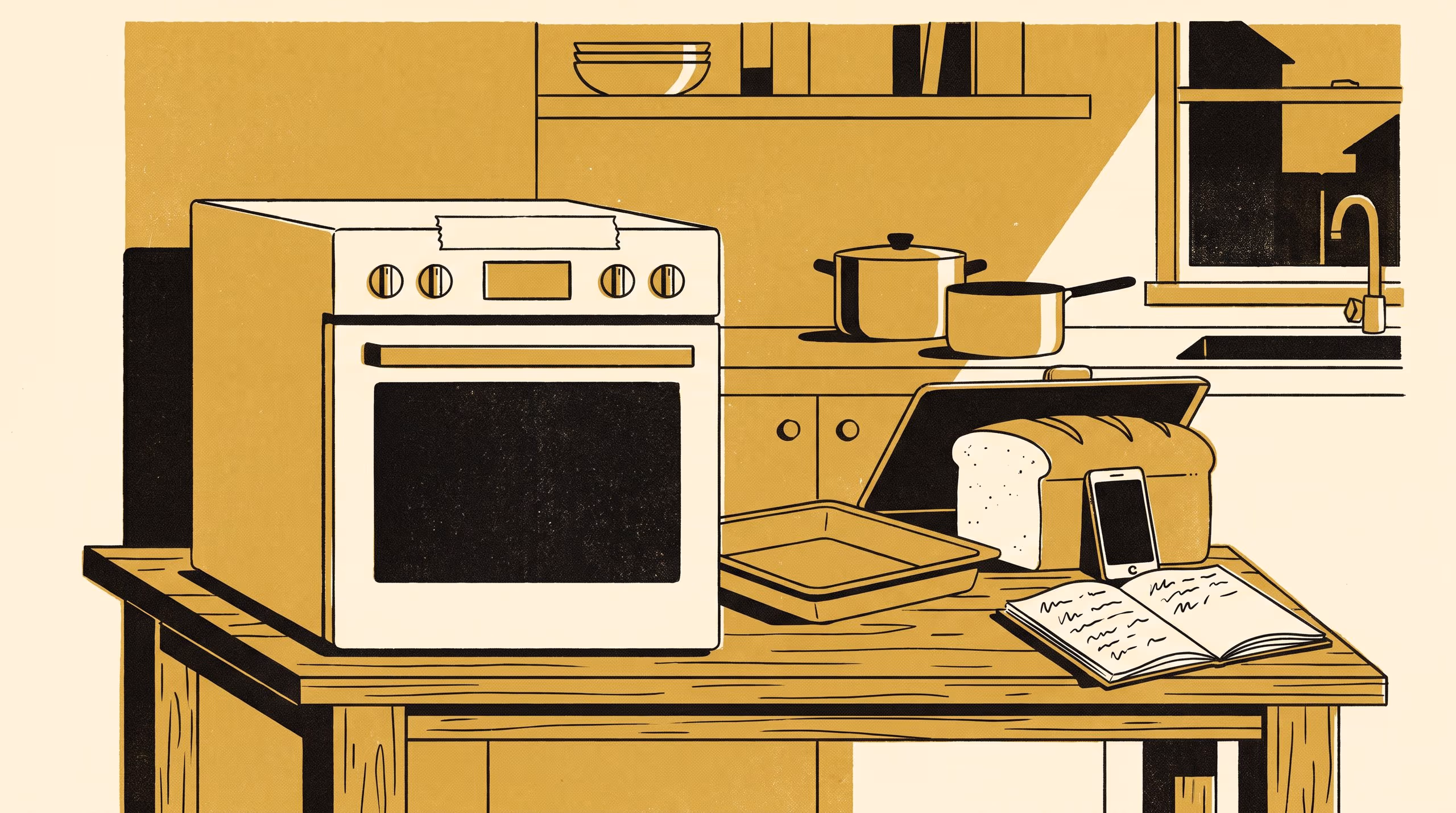 Illustration for Seven Fast, Nobody Late: A Teaching Case on One Household's Oven Clock, and the Declared-Offset Rule Now Fitted to University Staff Kitchenettes